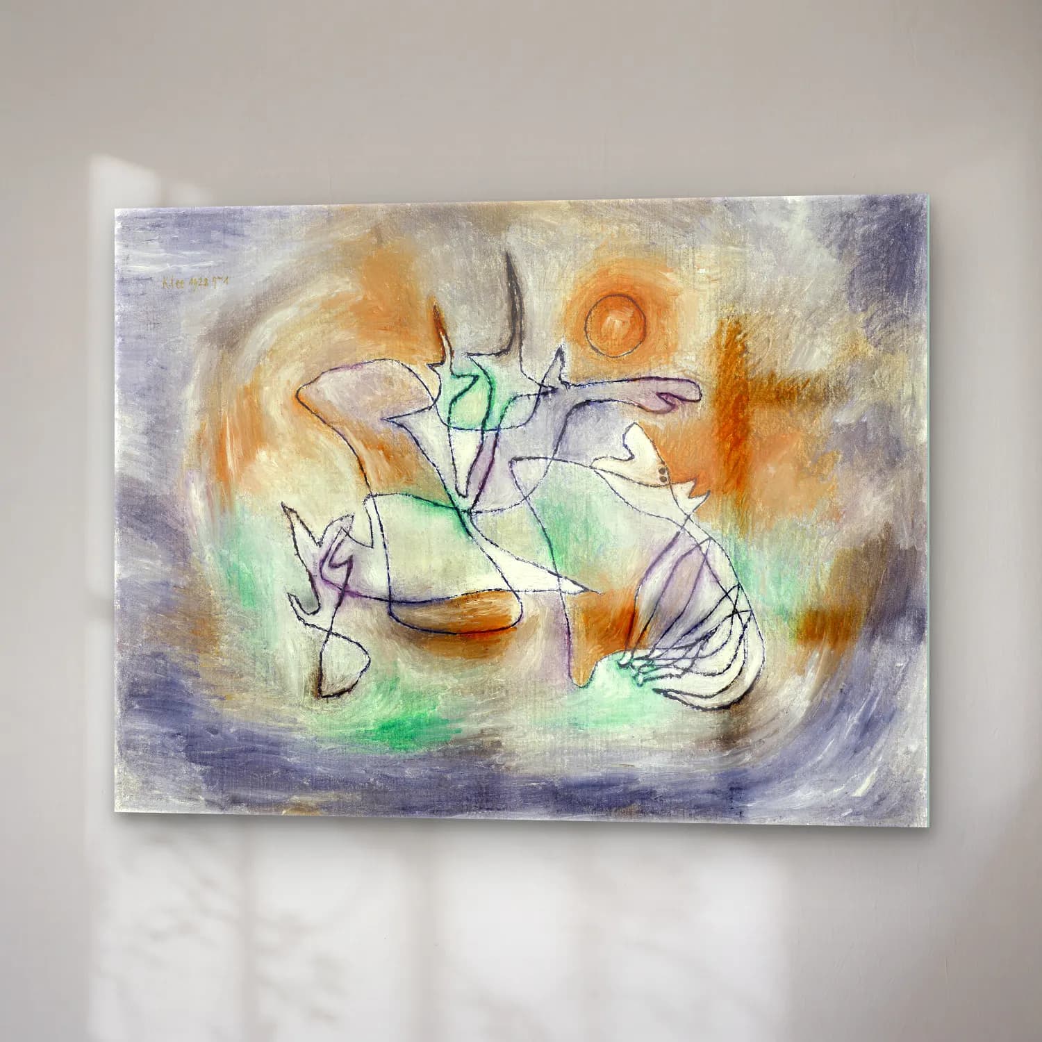 Paul Klee – Howling Dog cam tablo — sağ açıdan görünüm