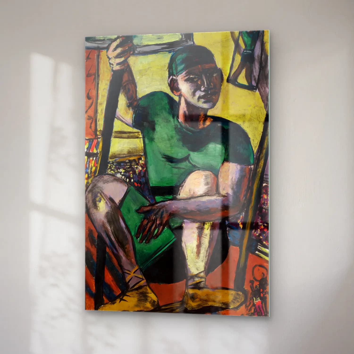 Max Beckmann – Acrobat on the Trapeze cam tablo — sağ açıdan görünüm