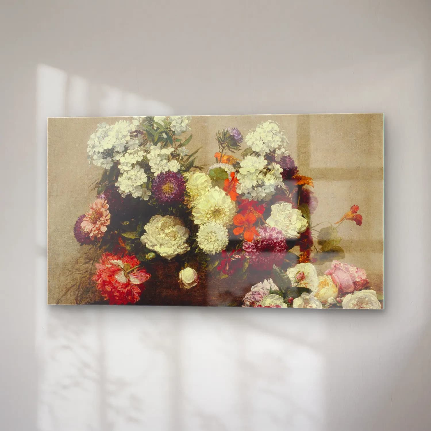Henri Fantin-Latour – Still Life with Flowers cam tablo — sağ açıdan görünüm