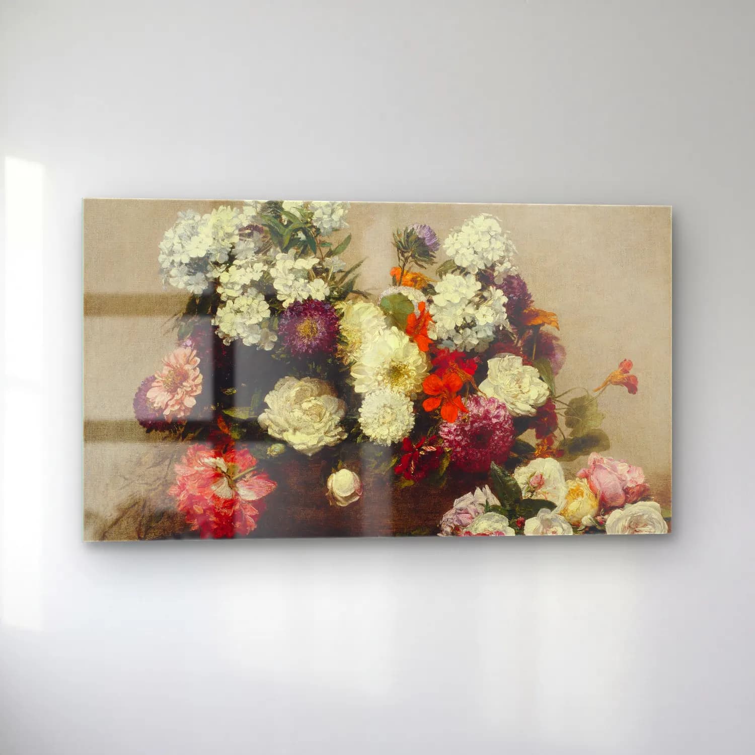Henri Fantin-Latour – Still Life with Flowers cam tablo — sol açıdan görünüm