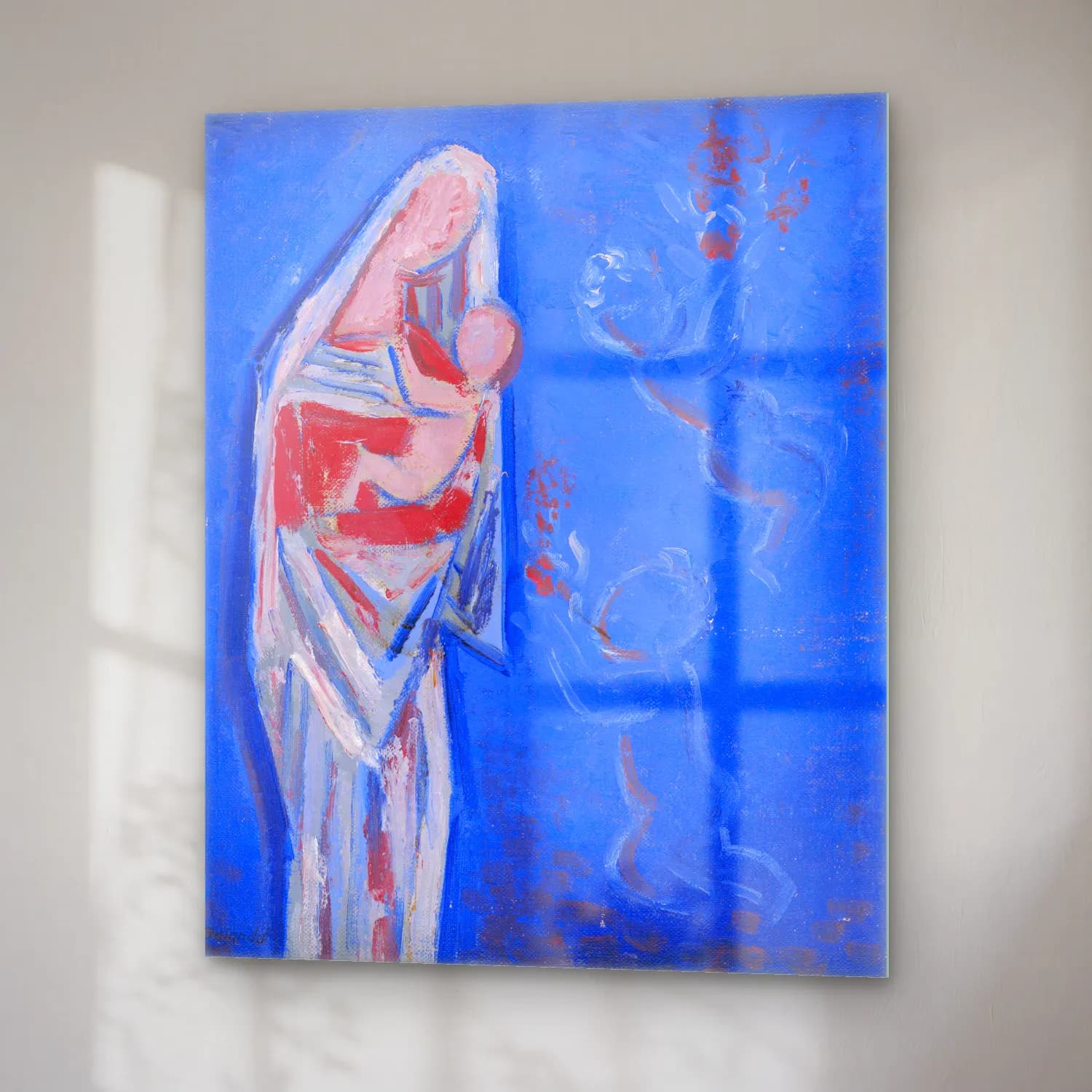 Mikuláš Galanda – Standing madonna with an angel cam tablo — sağ açıdan görünüm