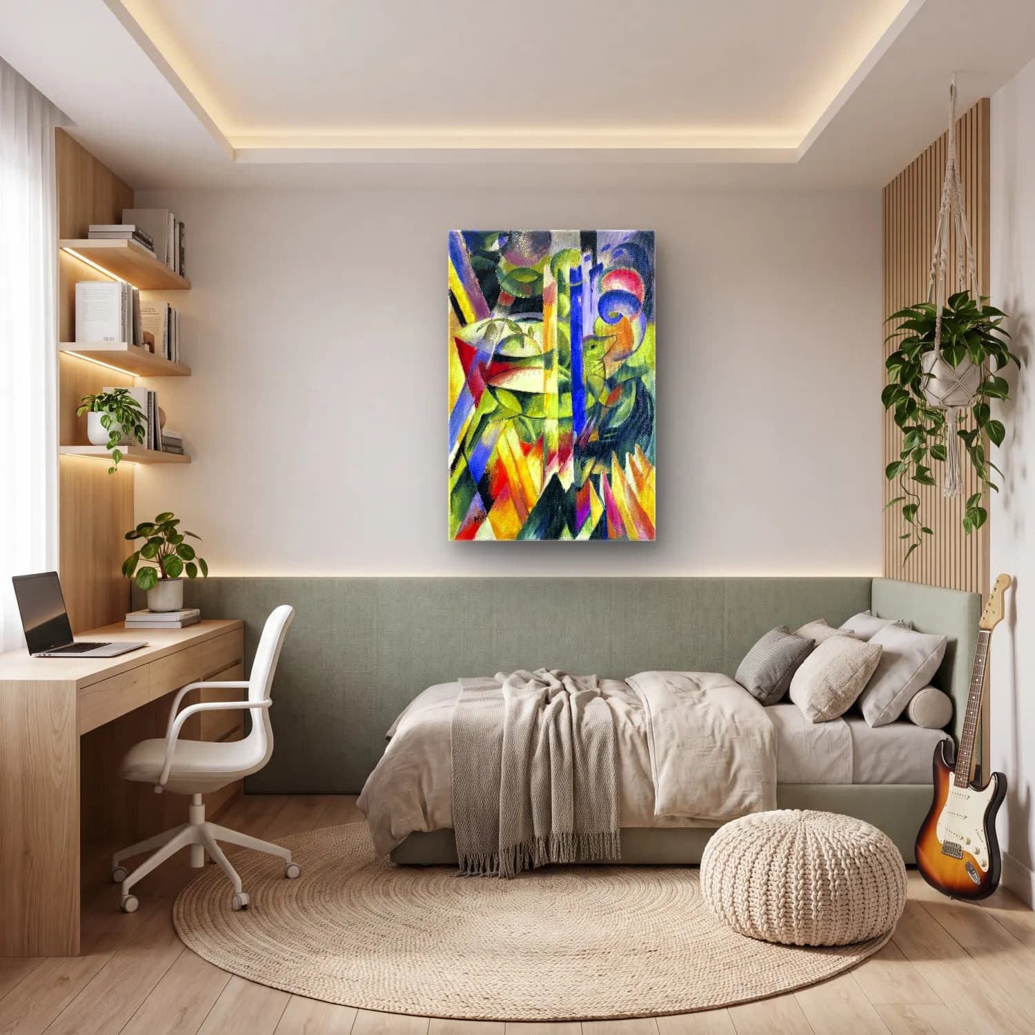 Franz Marc – The Little Mountain Goats painting in high resolution cam tablo — genç odasında