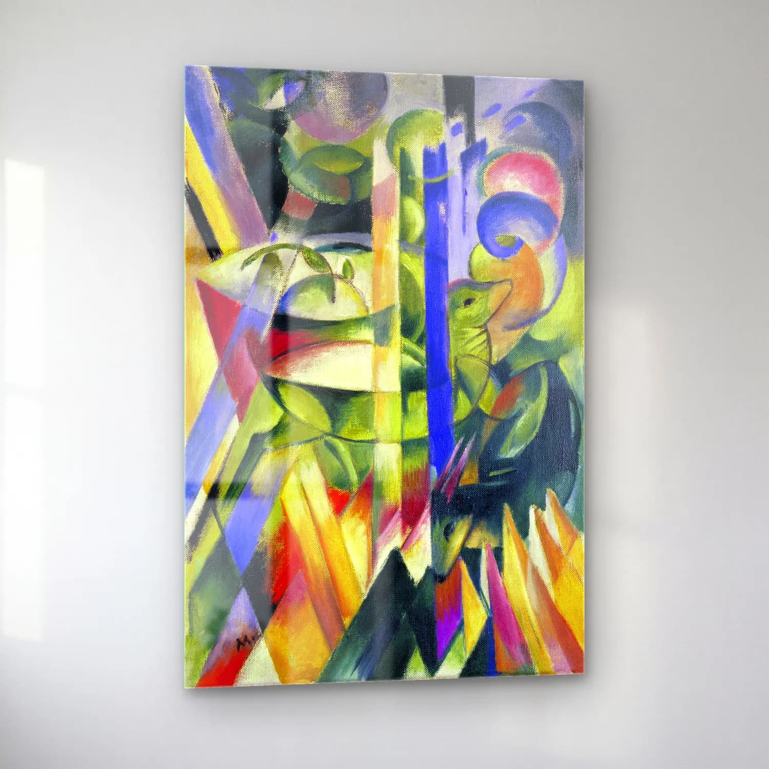 Franz Marc – The Little Mountain Goats painting in high resolution cam tablo — sol açıdan görünüm
