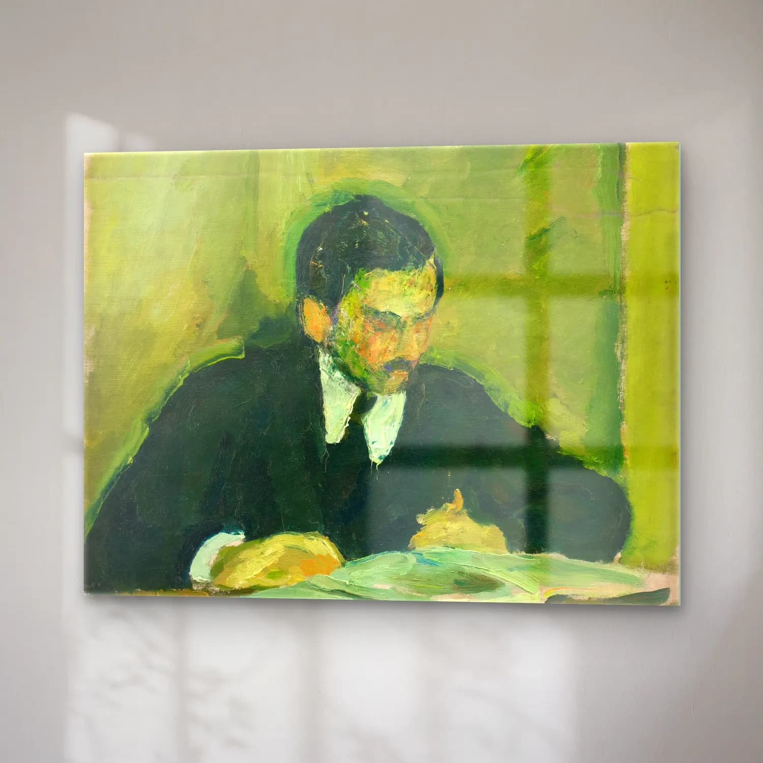 Harald Giersing – The painter Ernst Goldschmidt reading cam tablo — sağ açıdan görünüm