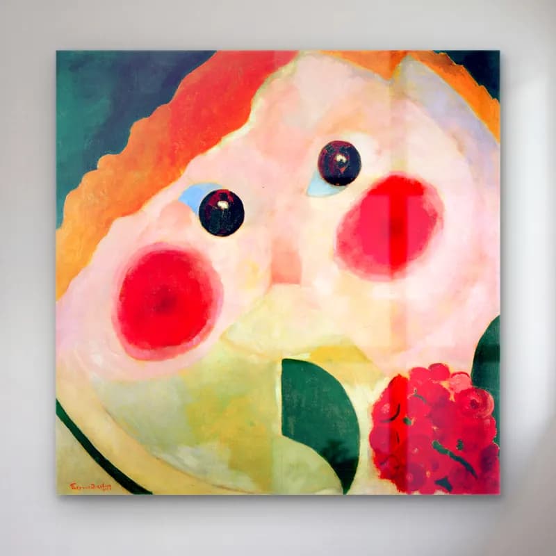 Theo van Doesburg – Girl with Ranunculus cam tablo — Theo van Doesburg – Girl with Ranunculus — empresyonist soyut yüz
