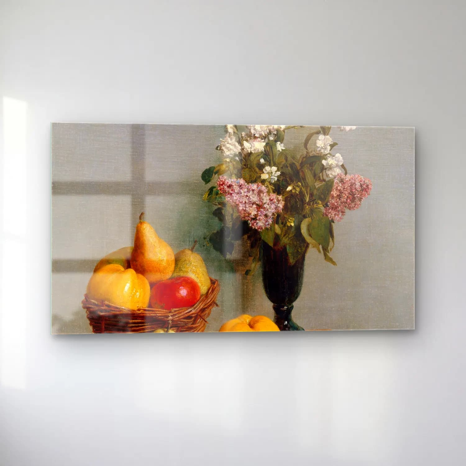 Henri Fantin-Latour – Still Life with Flowers and Fruit cam tablo — sol açıdan görünüm