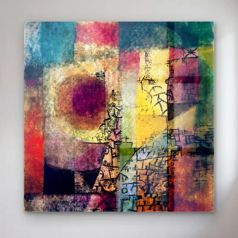 Paul Klee – Untitled – Pastel Tonlar cam tablo — Paul Klee – Untitled – Pastel Tonlar — modern soyut soyut manzara