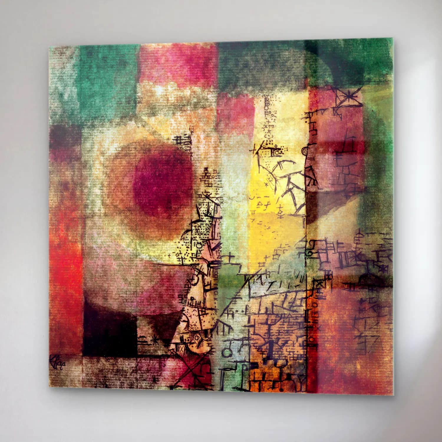 Paul Klee – Untitled – Pastel Tonlar cam tablo — sağ açıdan görünüm