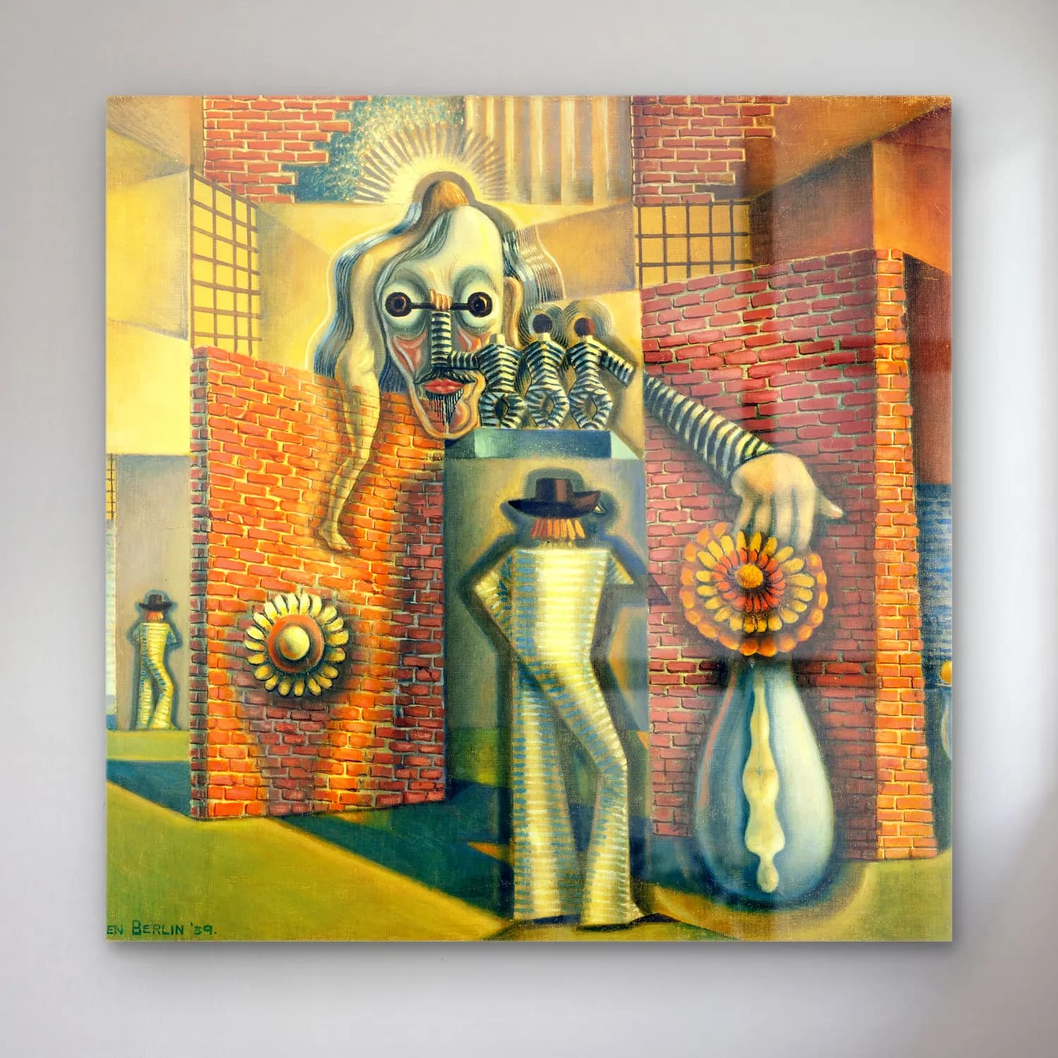 Benjamin F Berlin – Untitled (Surreal Abstraction) cam tablo — Benjamin F Berlin – Untitled (Surreal Abstraction) — yağlı boya mitolojik sahne