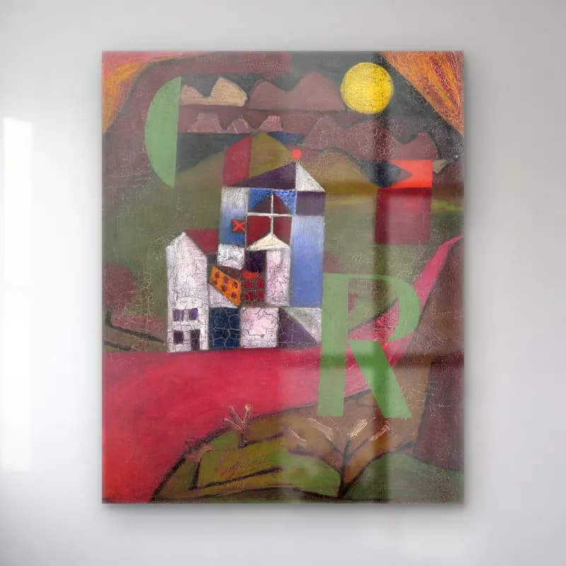 Paul Klee – Villa R No. 3 cam tablo — Paul Klee – Villa R No. 3 — modern soyut harf posteri