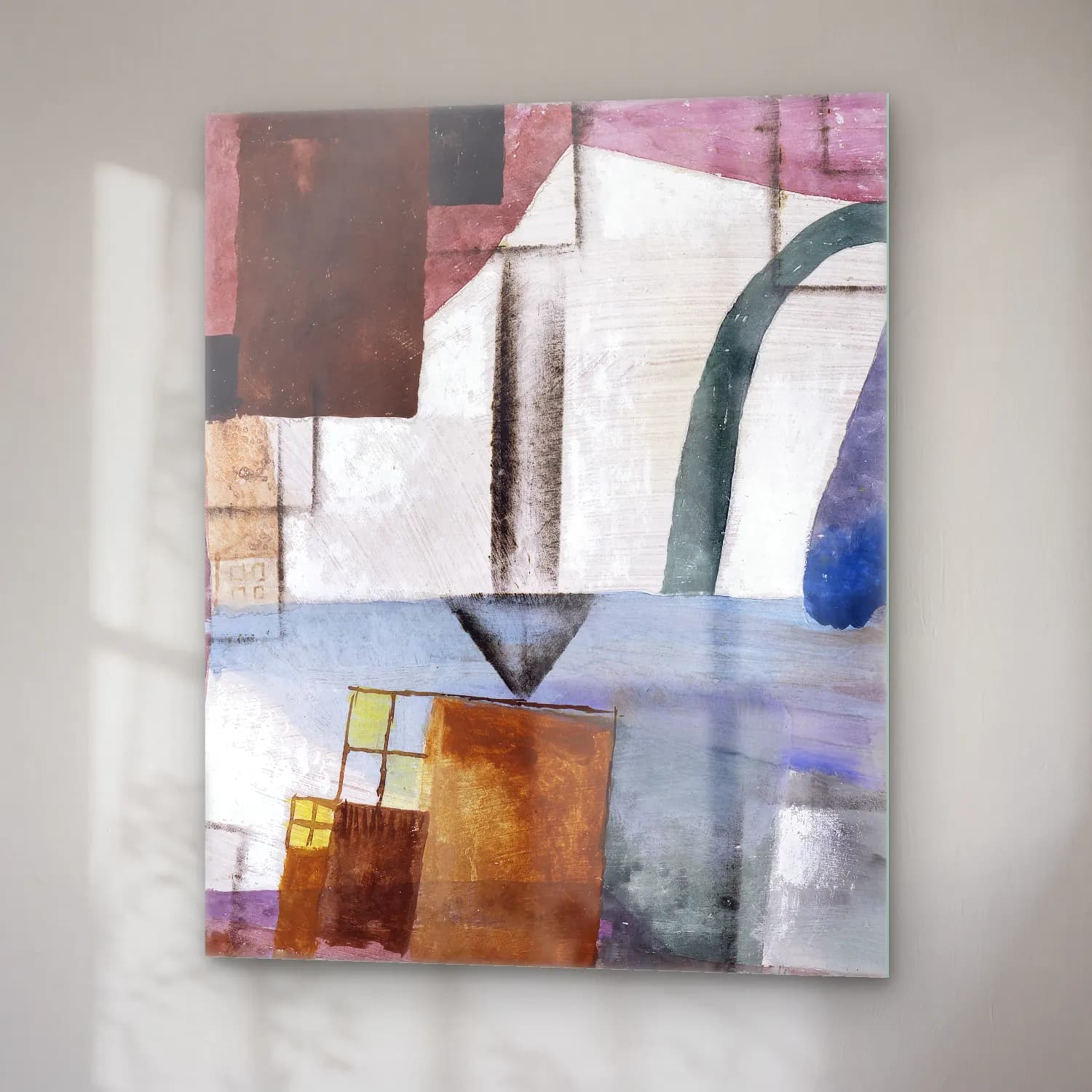 Paul Klee – White Easter II – Mavi Tonlar cam tablo — sağ açıdan görünüm