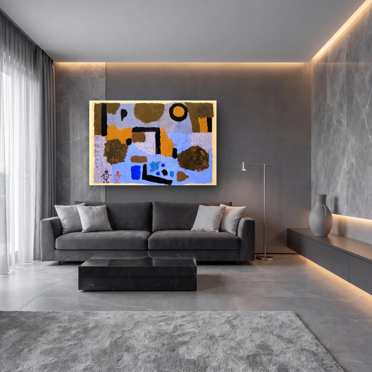 Paul Klee – With the two lost ones painting in high resolution cam tablo — lüks salon duvarında