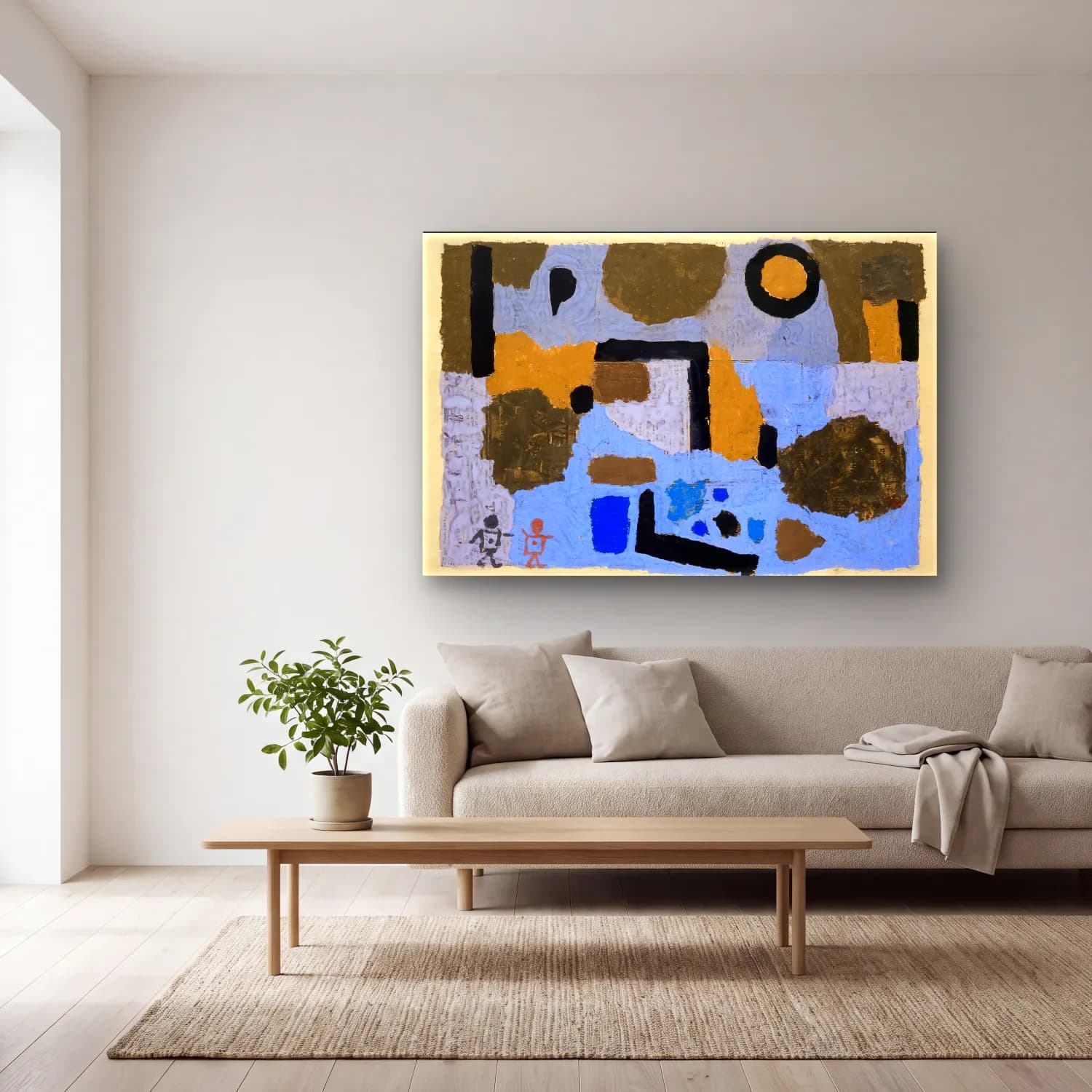 Paul Klee – With the two lost ones painting in high resolution cam tablo — açık renk salonda
