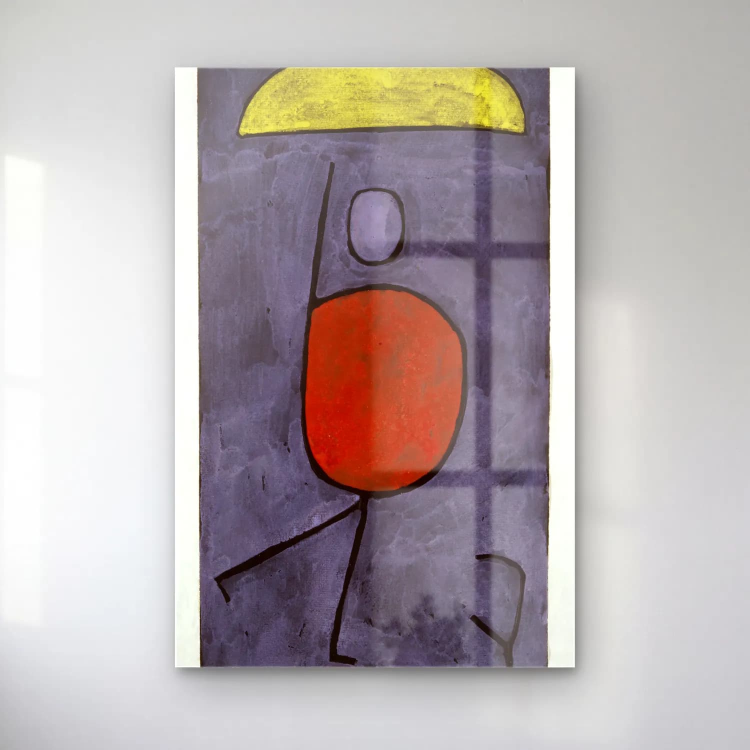 Paul Klee – With umbrella painting in high resolution cam tablo — Paul Klee – With umbrella painting in high resolution — modern soyut figür çalışması