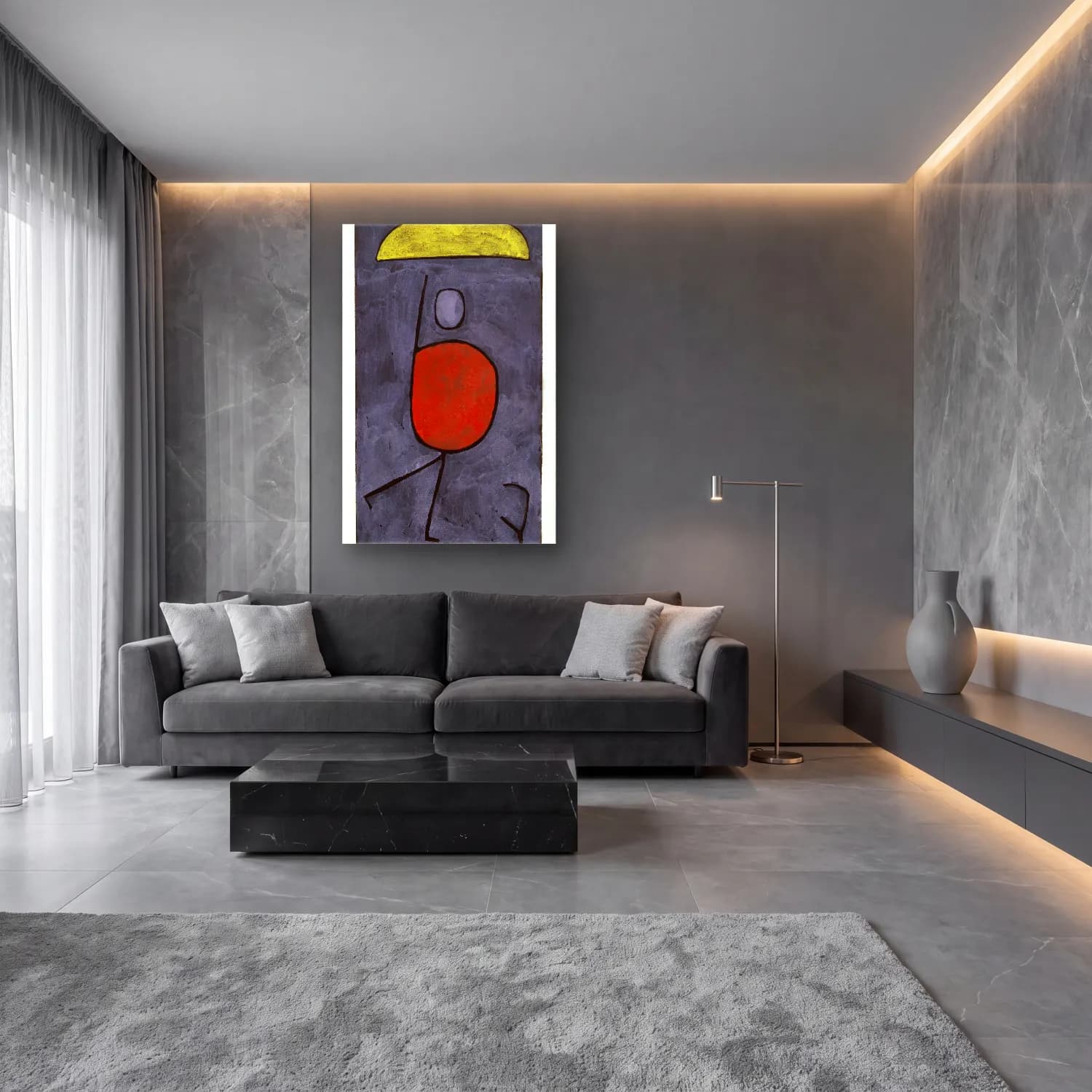 Paul Klee – With umbrella painting in high resolution cam tablo — lüks salon duvarında