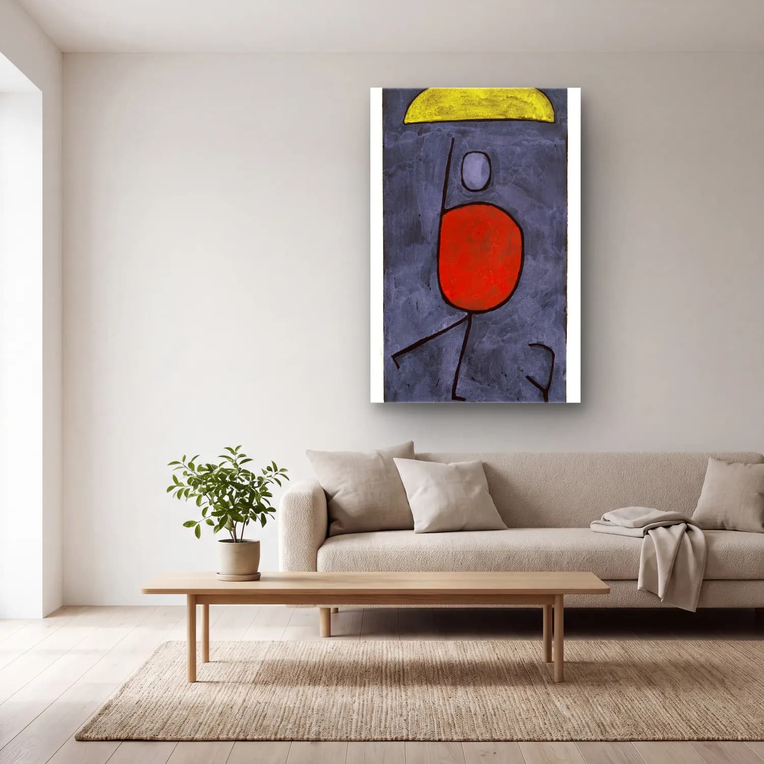 Paul Klee – With umbrella painting in high resolution cam tablo — açık renk salonda