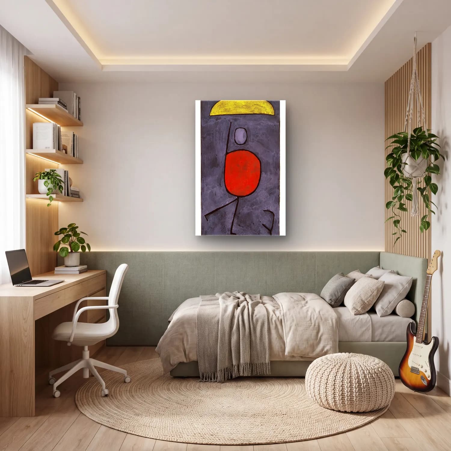 Paul Klee – With umbrella painting in high resolution cam tablo — genç odasında