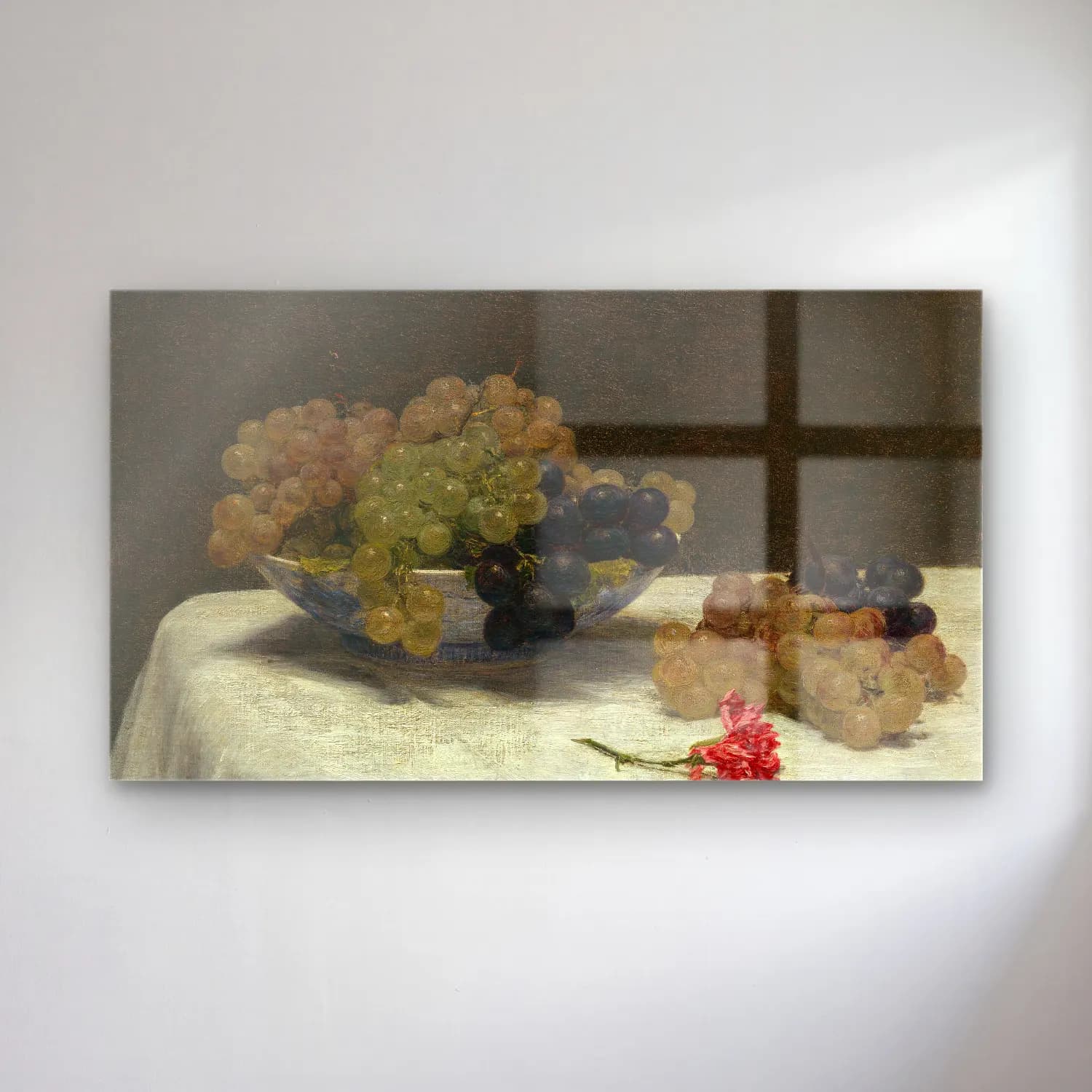 Henri Fantin-Latour – Still Life with Grapes and a Carnation cam tablo — Henri Fantin-Latour – Still Life with Grapes and a Carnation — empresyonist üzümler