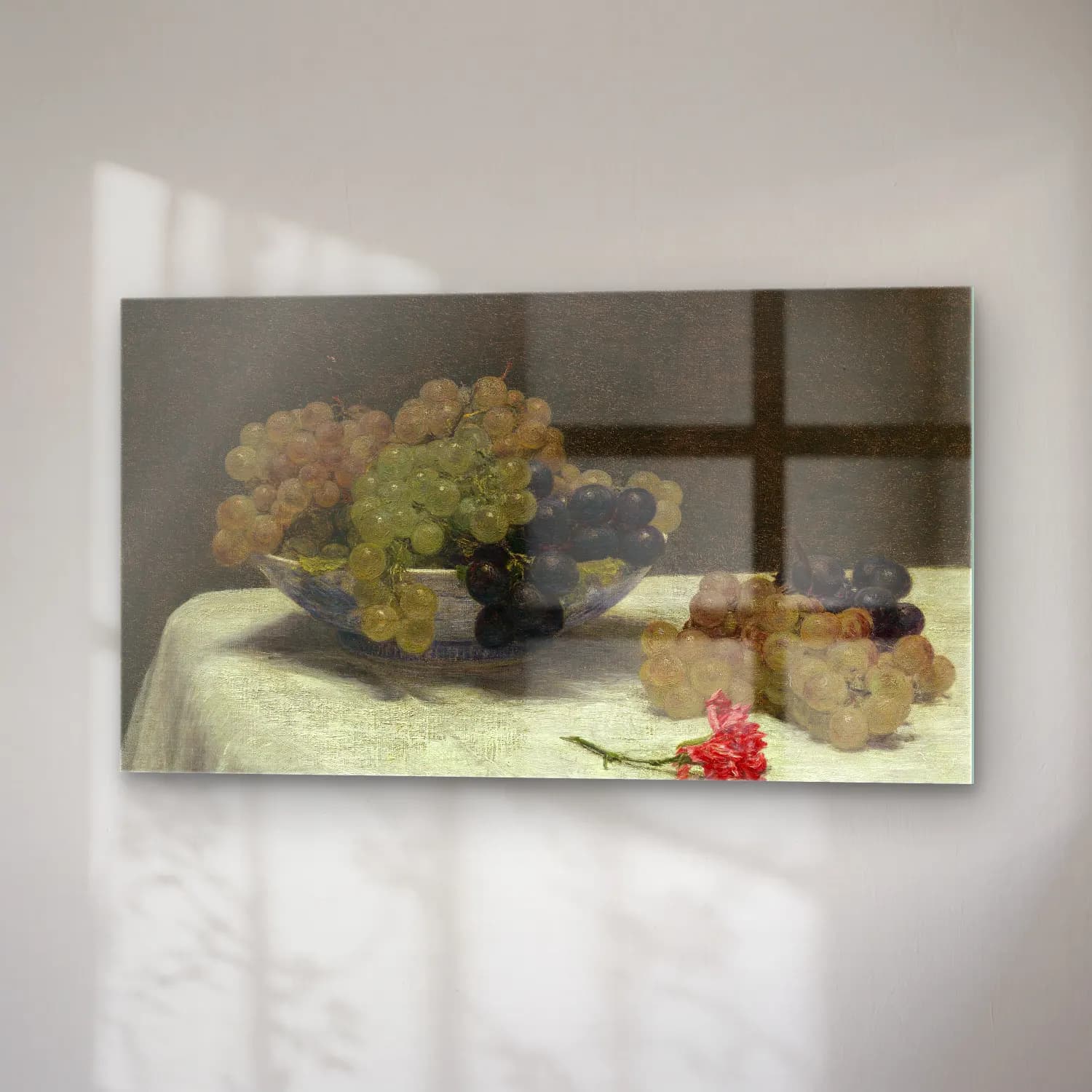 Henri Fantin-Latour – Still Life with Grapes and a Carnation cam tablo — sağ açıdan görünüm
