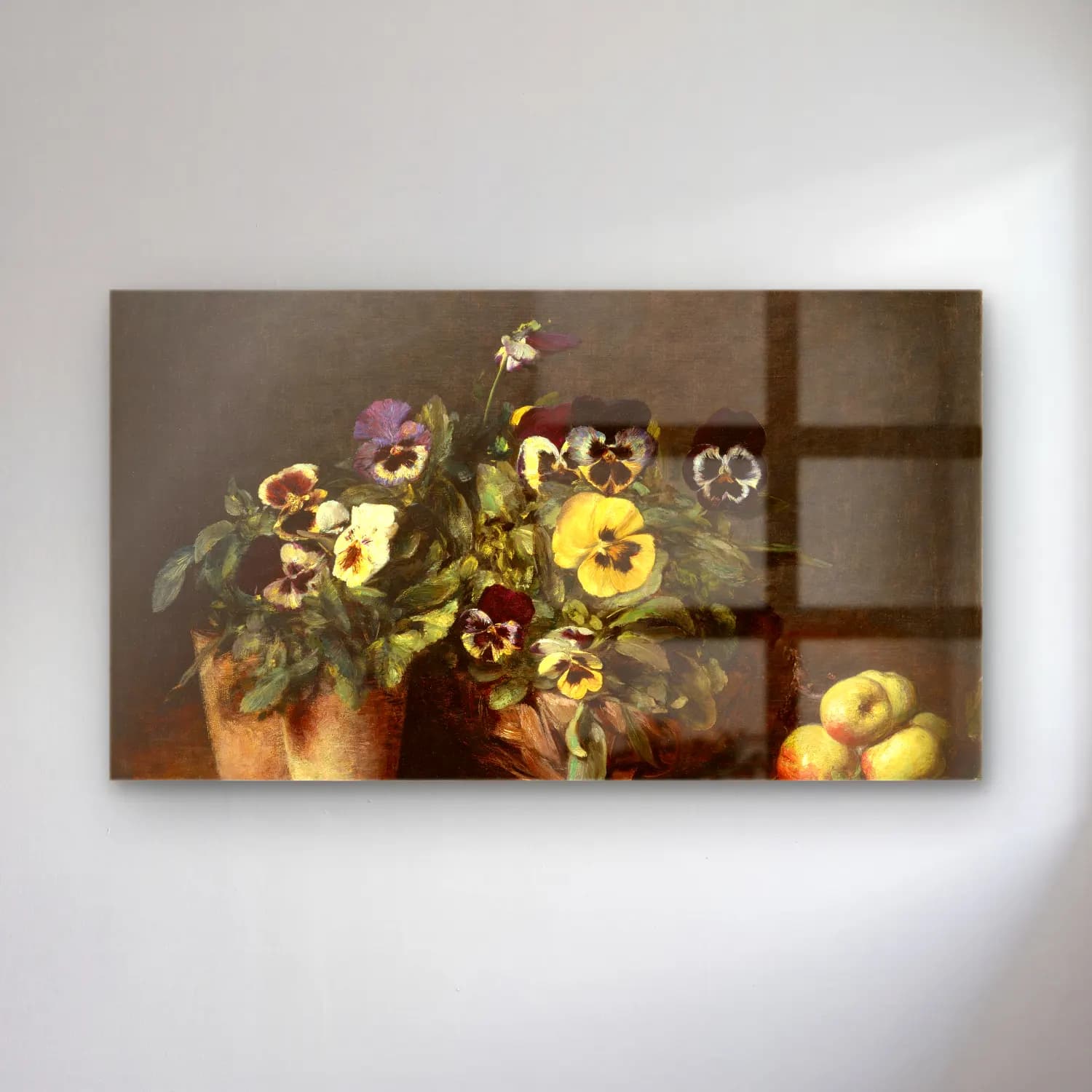 Henri Fantin-Latour – Still Life with Pansies cam tablo — Henri Fantin-Latour – Still Life with Pansies — empresyonist vazoda çiçek buketi