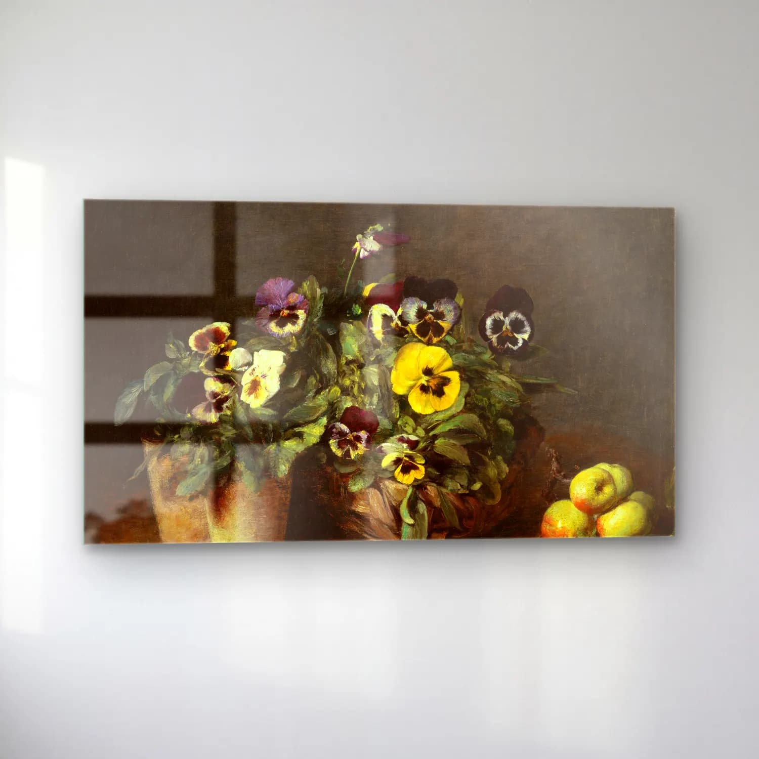 Henri Fantin-Latour – Still Life with Pansies cam tablo — sol açıdan görünüm