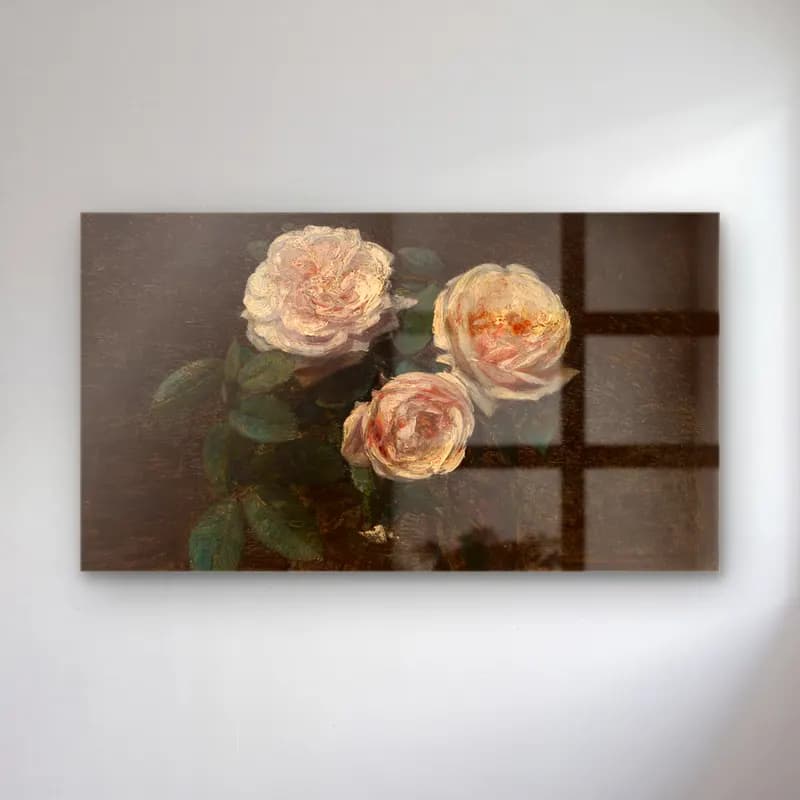 Henri Fantin-Latour – Still Life with Roses cam tablo — Henri Fantin-Latour – Still Life with Roses — empresyonist güller