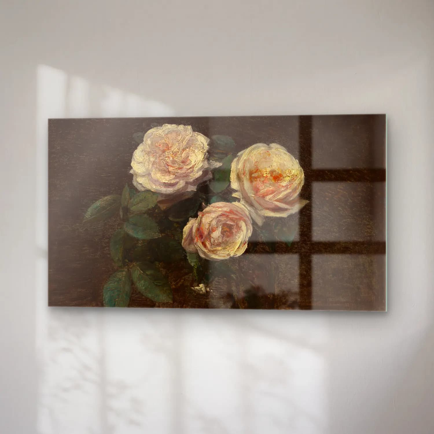 Henri Fantin-Latour – Still Life with Roses cam tablo — sağ açıdan görünüm