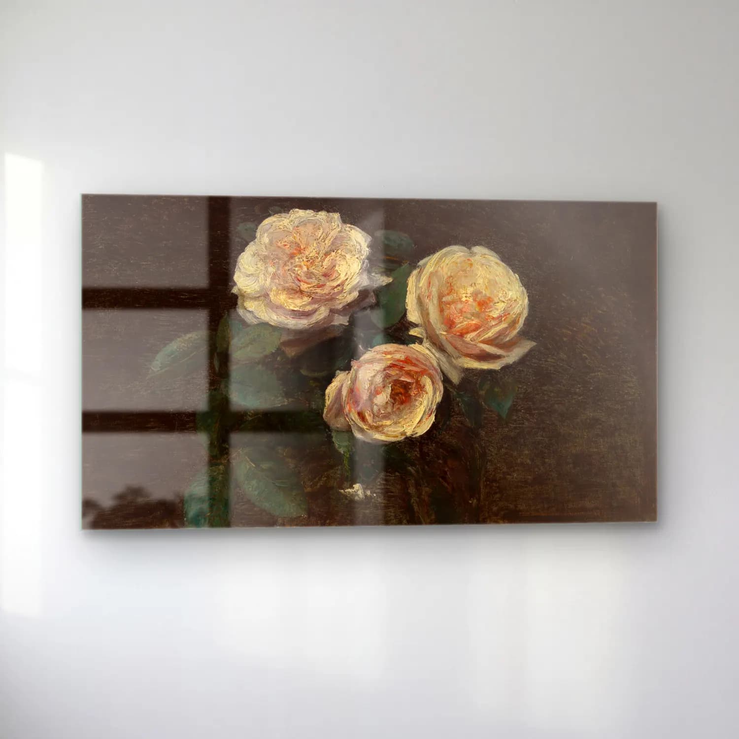 Henri Fantin-Latour – Still Life with Roses cam tablo — sol açıdan görünüm