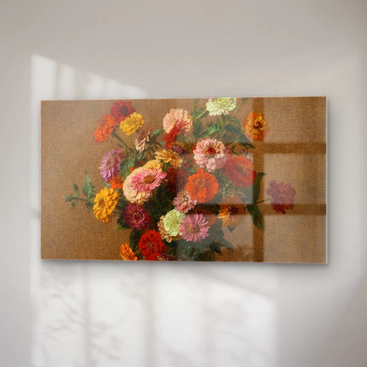 Henri Fantin-Latour – Zinnias (circa 1897) cam tablo — sağ açıdan görünüm