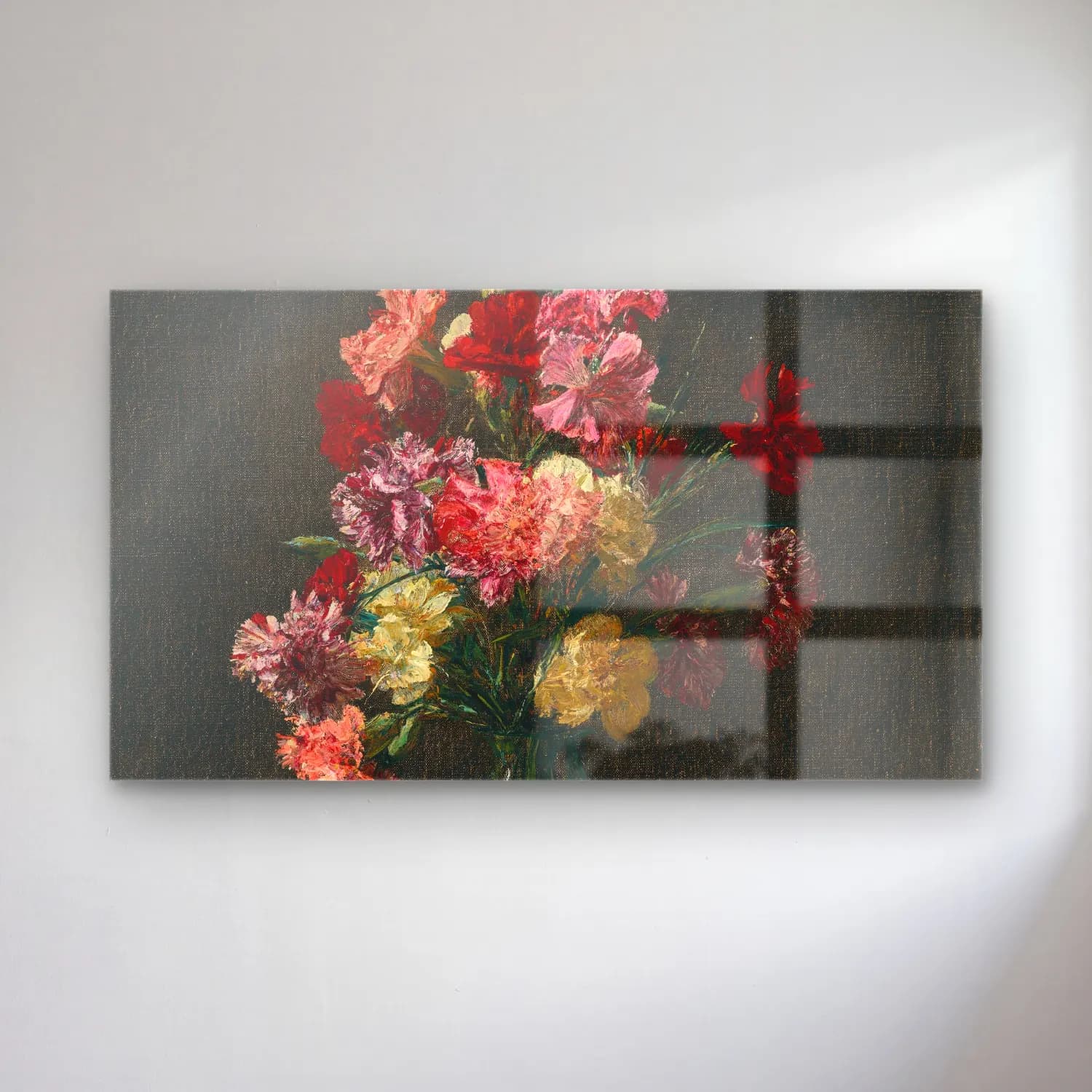 Henri Fantin-Latour – Œillets cam tablo — Henri Fantin-Latour – Œillets — empresyonist vazoda çiçek buketi