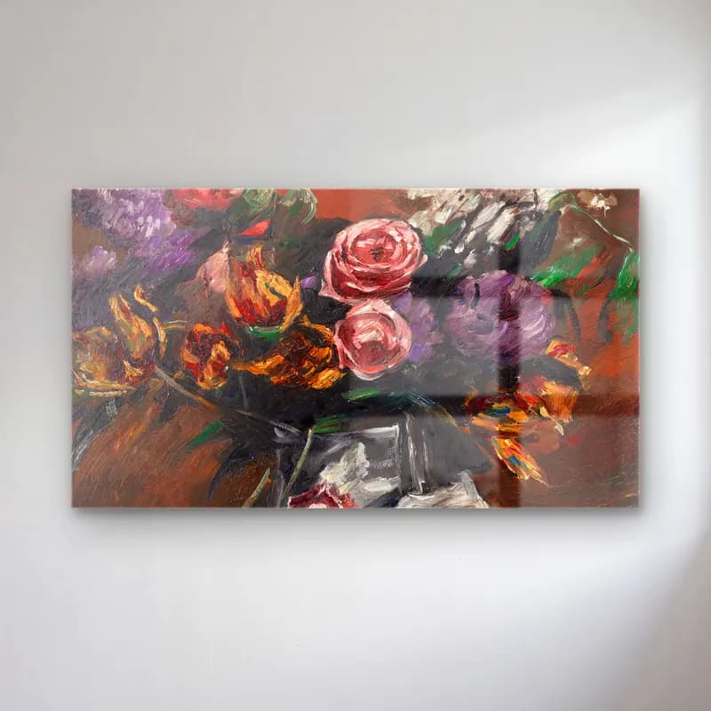Lovis Corinth – Cain cam tablo — Lovis Corinth – Cain — empresyonist vazoda çiçek buketi
