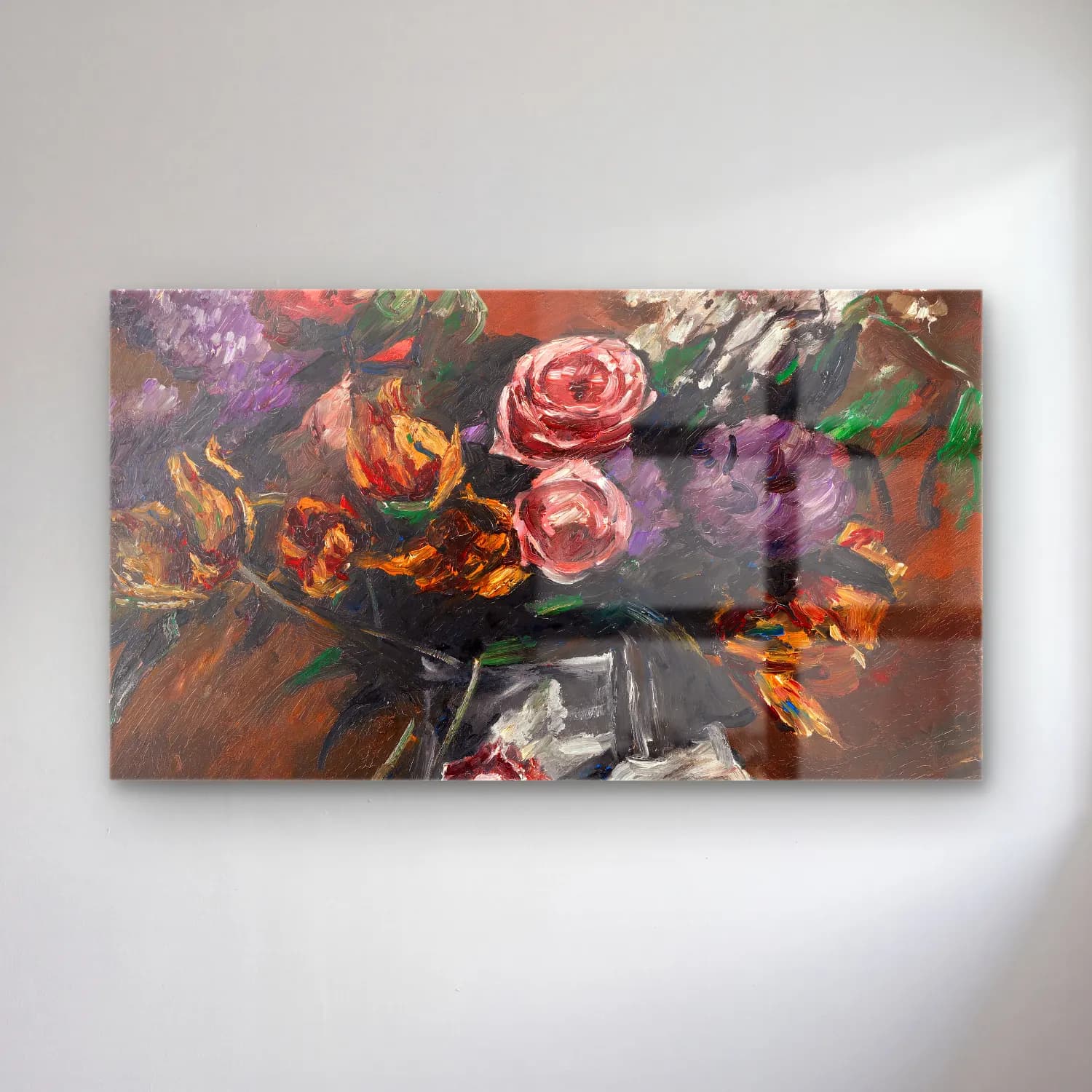 Lovis Corinth – Cain cam tablo — Lovis Corinth – Cain — empresyonist vazoda çiçek buketi