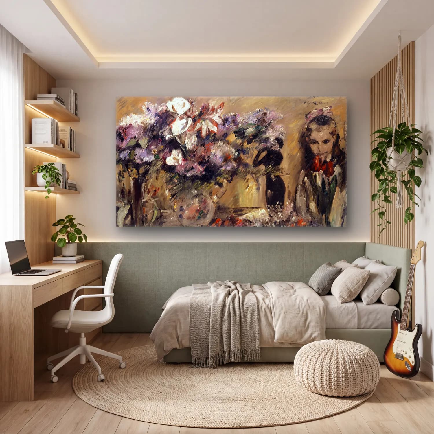 Lovis Corinth – Flowers And Daughter Wilhelmine cam tablo — genç odasında