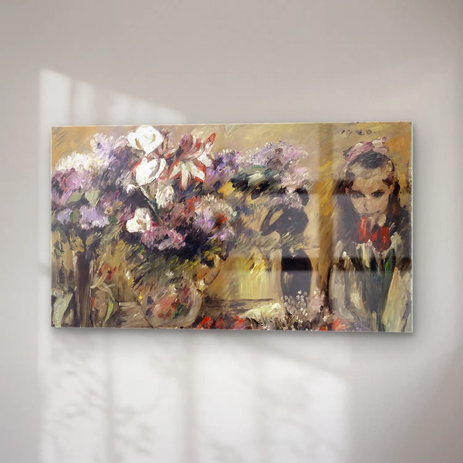 Lovis Corinth – Flowers And Daughter Wilhelmine cam tablo — sağ açıdan görünüm