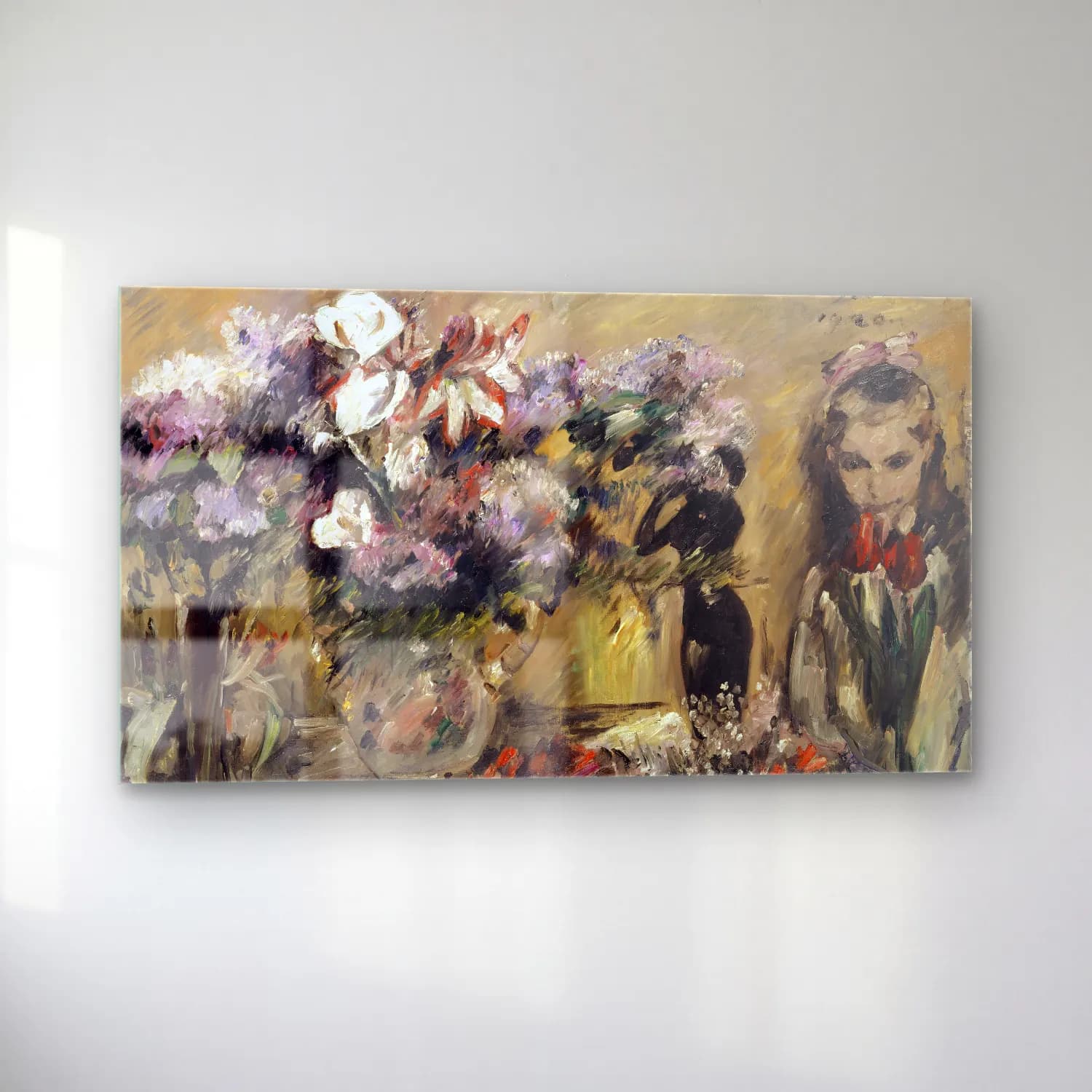 Lovis Corinth – Flowers And Daughter Wilhelmine cam tablo — sol açıdan görünüm