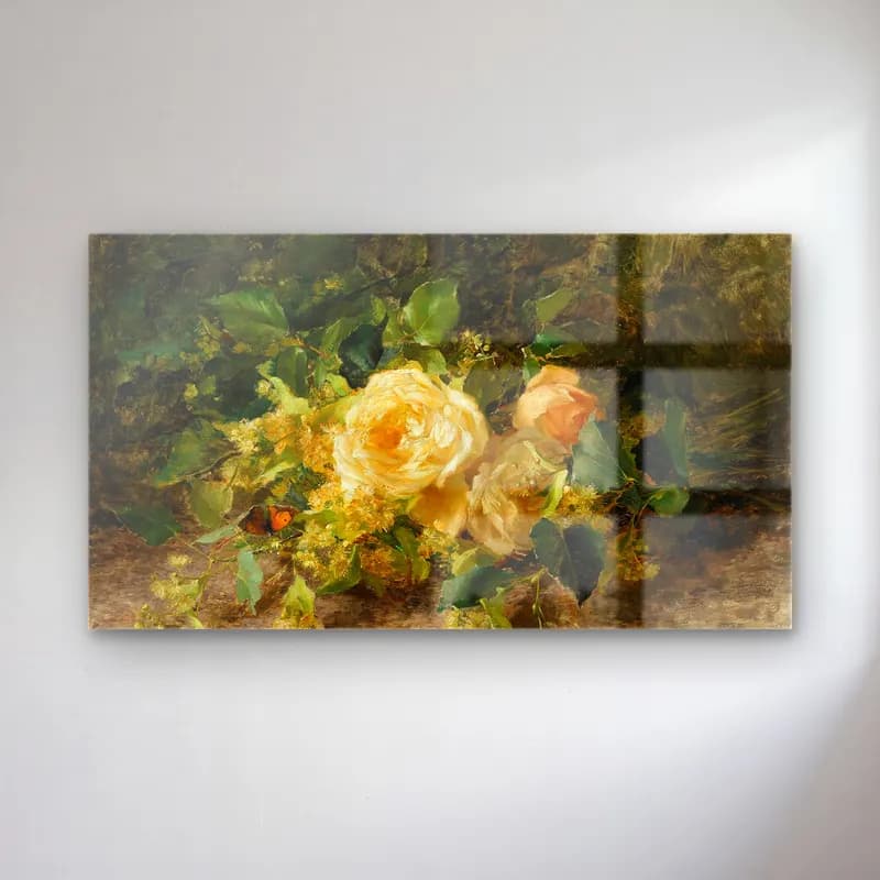 Olga Wisinger-Florian – Olga Wisinger-Florian - A bouquet of roses cam tablo — Olga Wisinger-Florian – Olga Wisinger-Florian - A bouquet of roses — empresyonist güller