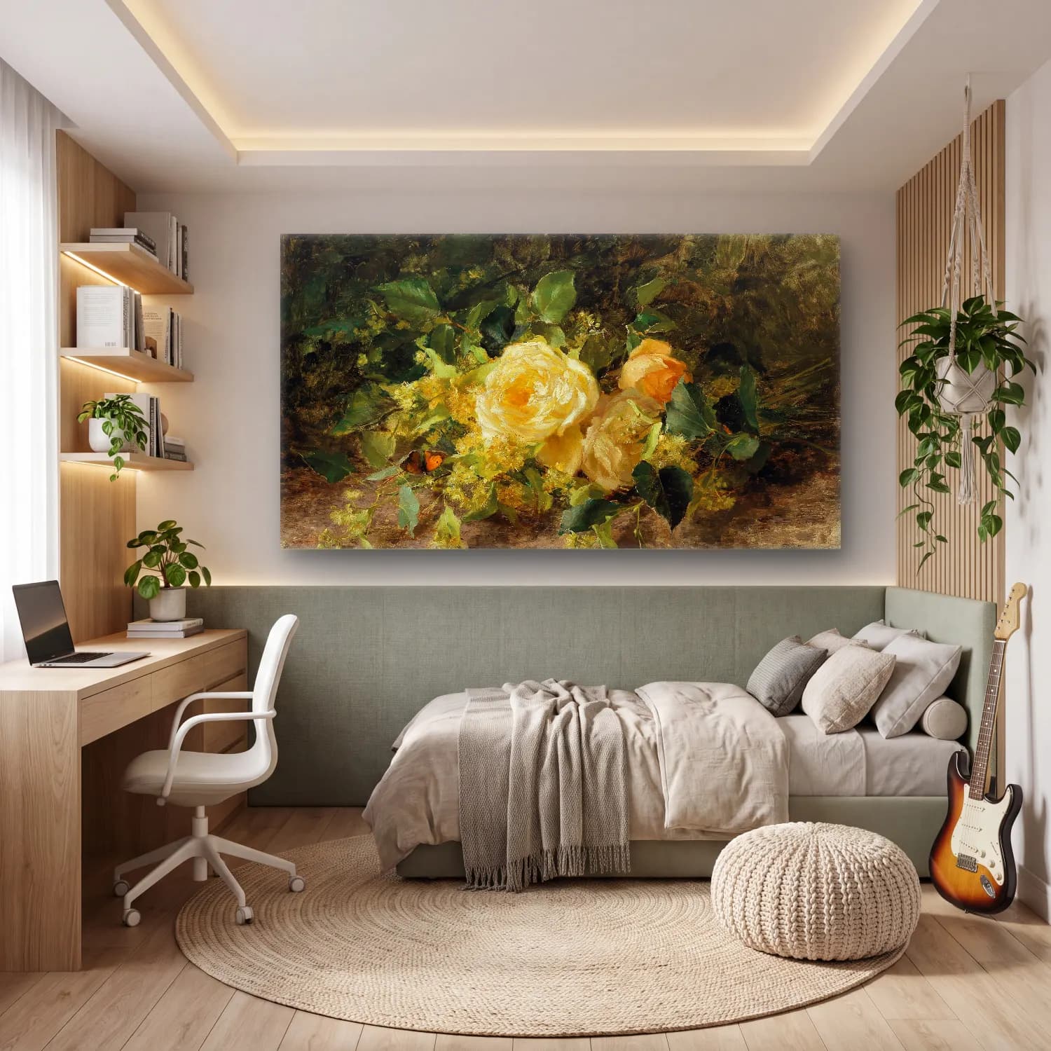 Olga Wisinger-Florian – Olga Wisinger-Florian - A bouquet of roses cam tablo — genç odasında