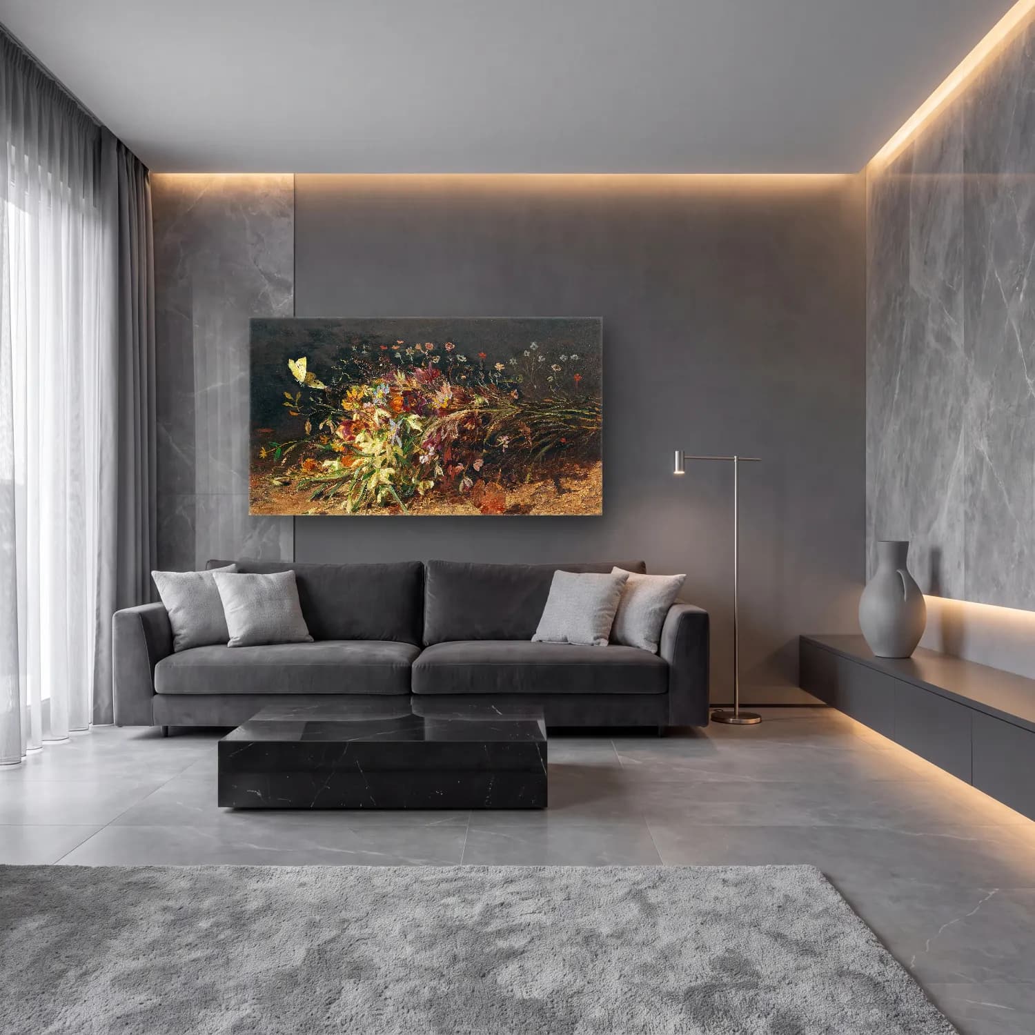 Olga Wisinger-Florian – Olga Wisinger-Florian - A bouquet of spring flowers with… cam tablo — lüks salon duvarında