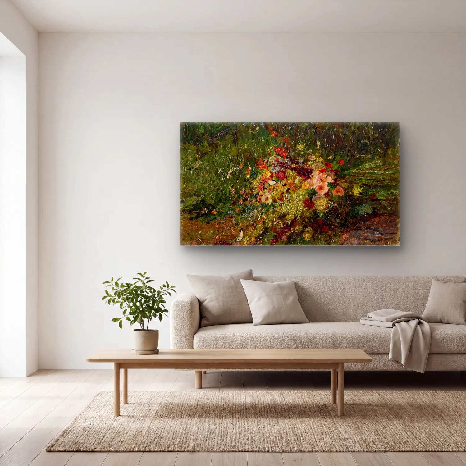 Olga Wisinger-Florian – Olga Wisinger-Florian - Summer Flowers of the Field cam tablo — açık renk salonda