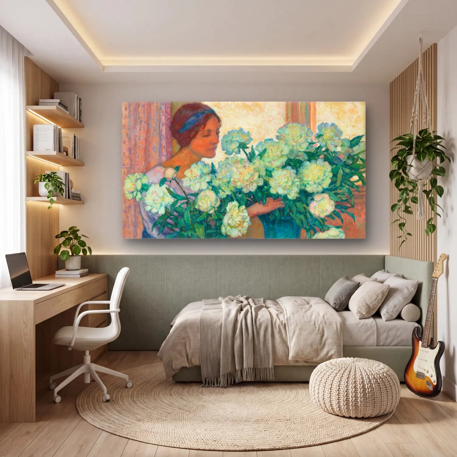 Theo van Rysselberghe – Theo van Rysselberghe - Les Pivoines blanches cam tablo — genç odasında