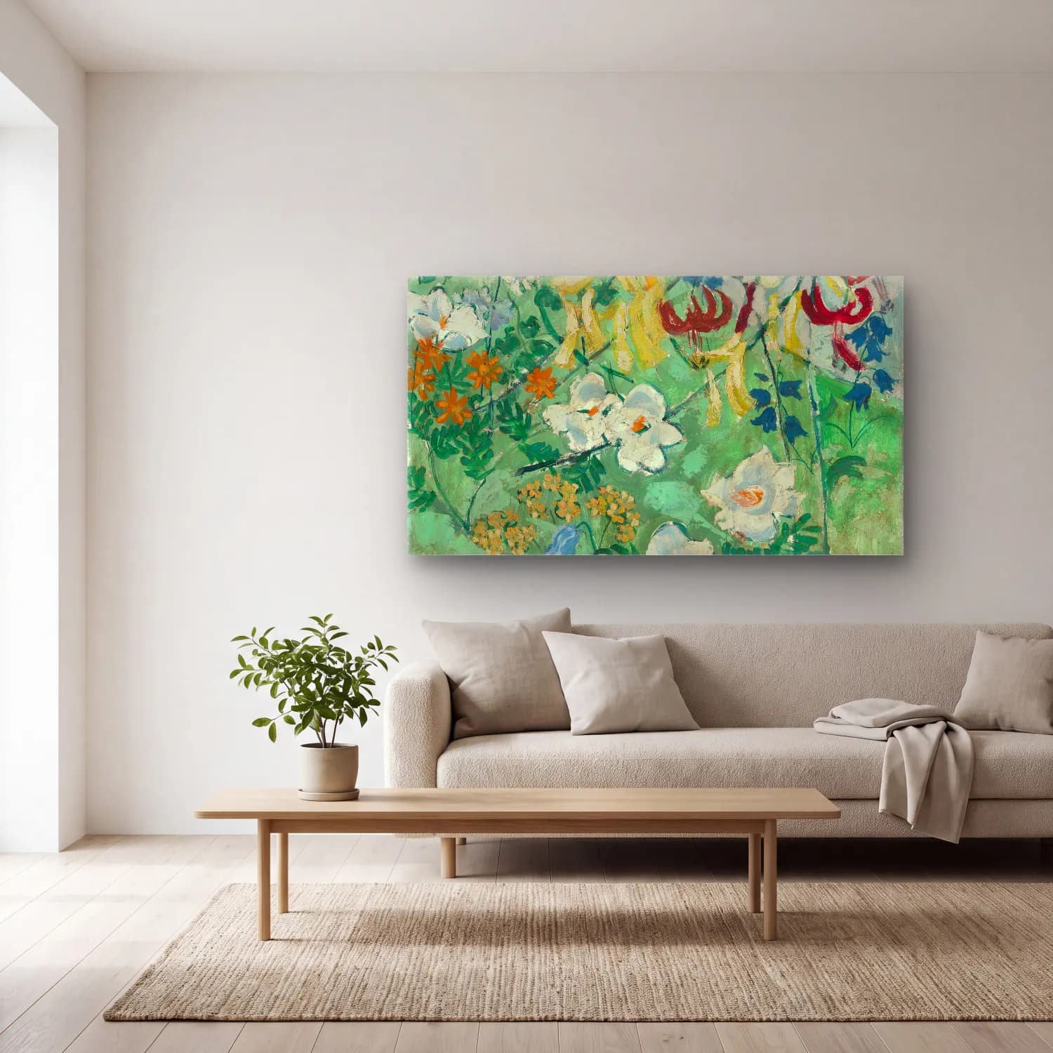 August Babberger – Blumen cam tablo — açık renk salonda