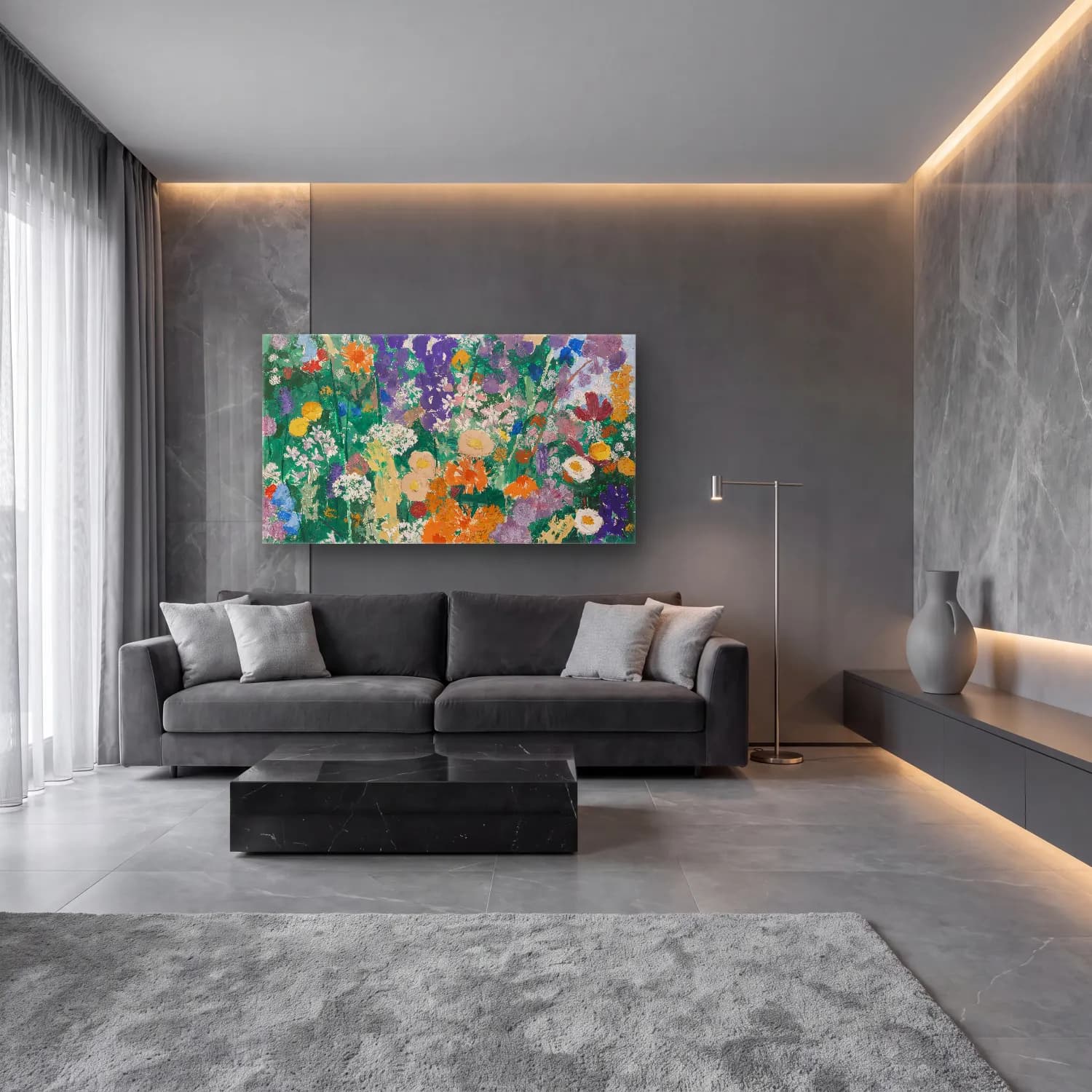 August Babberger – Blumen am Berg cam tablo — lüks salon duvarında