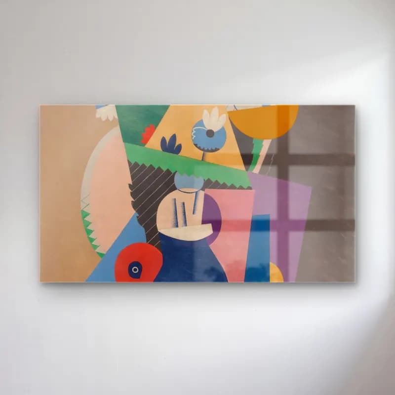 Georges Valmier – Pot de fleurs cam tablo — Georges Valmier – Pot de fleurs — modern soyut soyut formlar