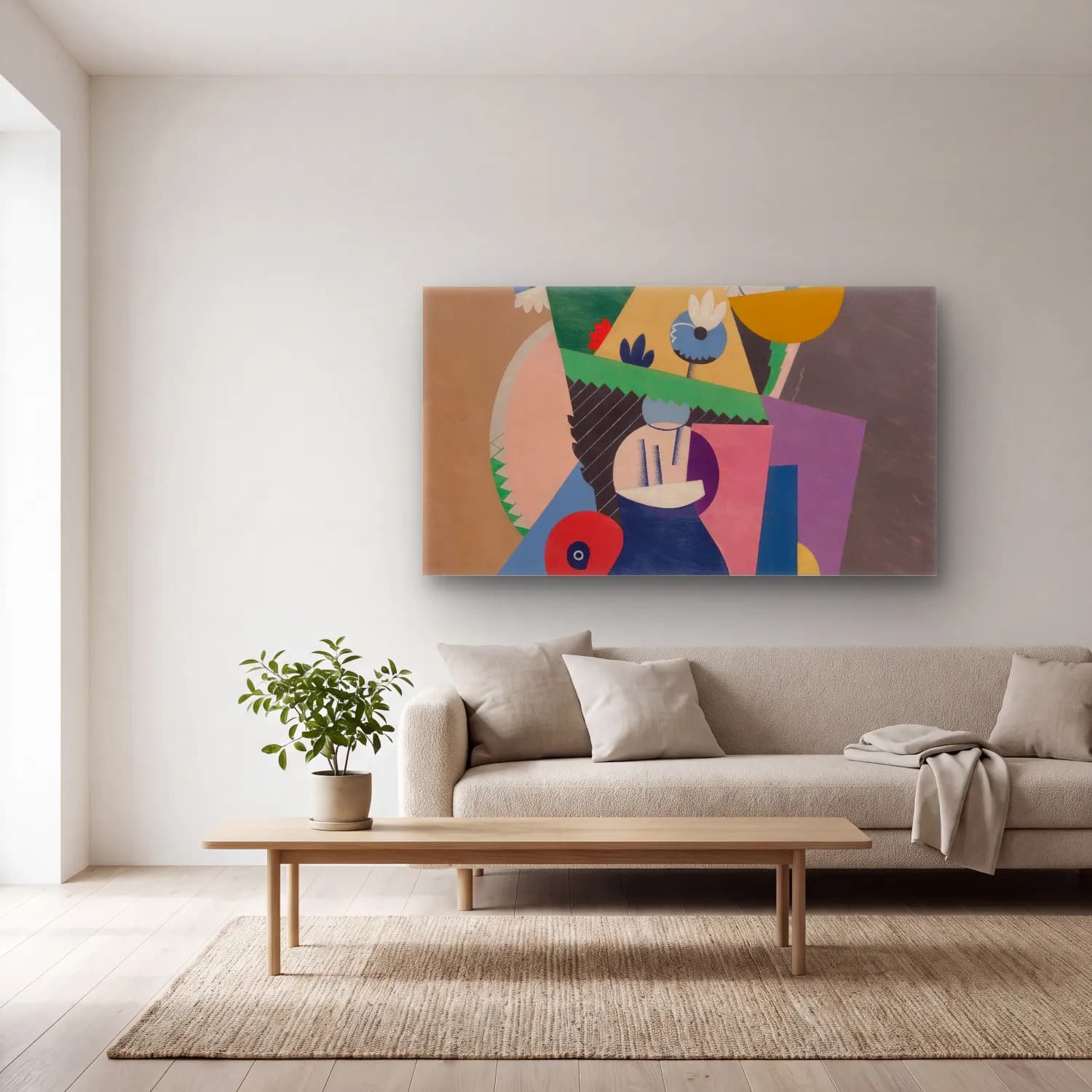 Georges Valmier – Pot de fleurs cam tablo — açık renk salonda