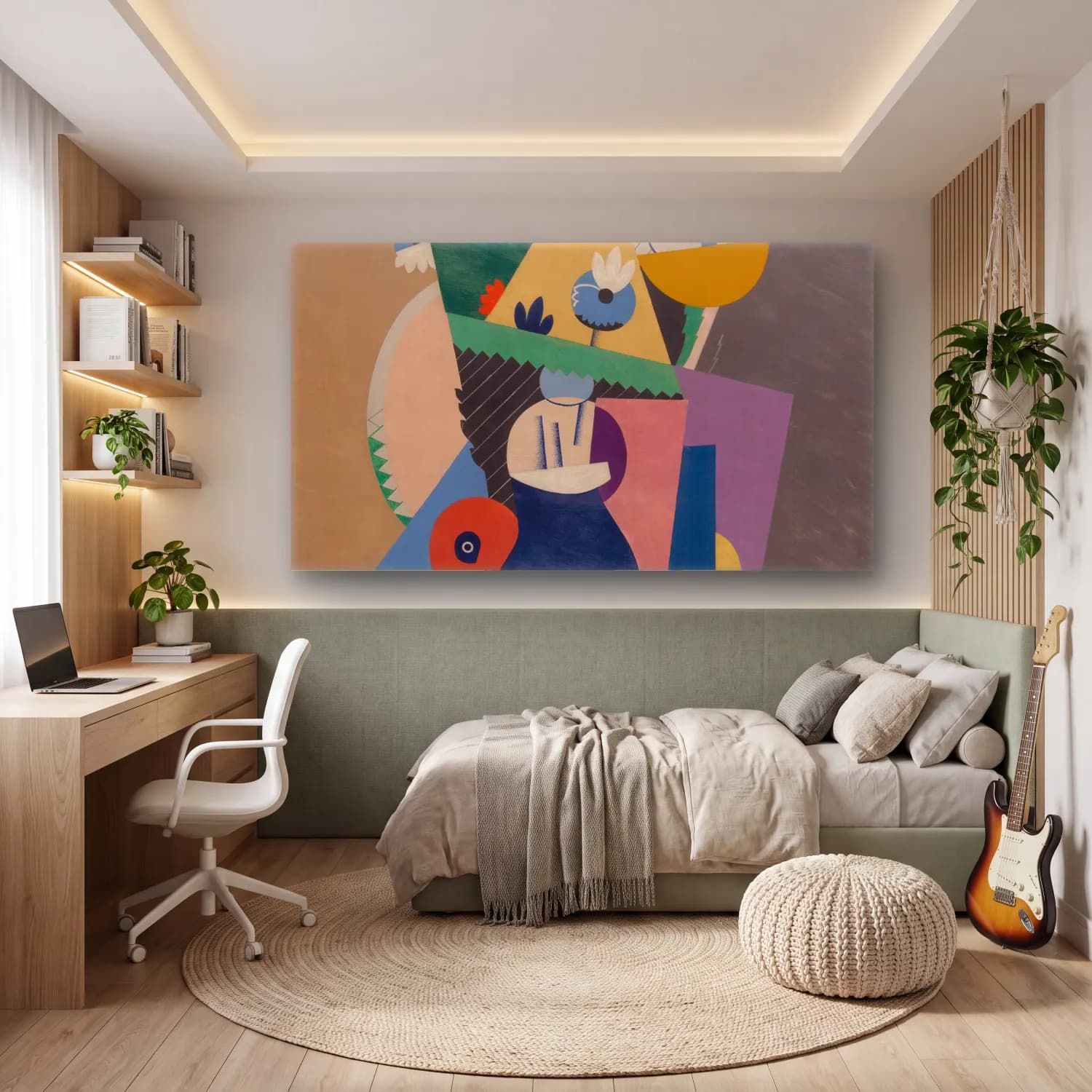 Georges Valmier – Pot de fleurs cam tablo — genç odasında