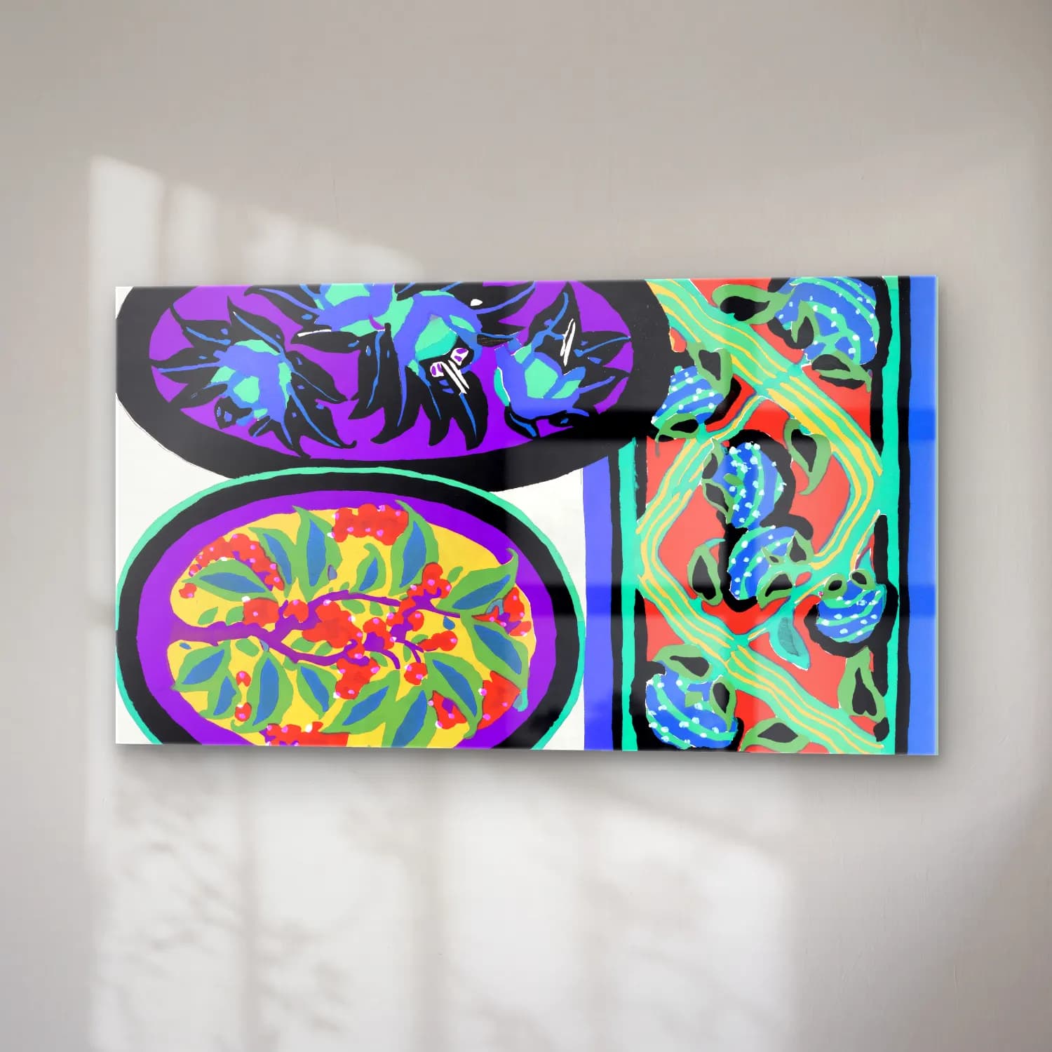 E.A. Séguy – Vintage floral patterns, Art Nouveau flower pochoir stencil… No. 7 cam tablo — sağ açıdan görünüm