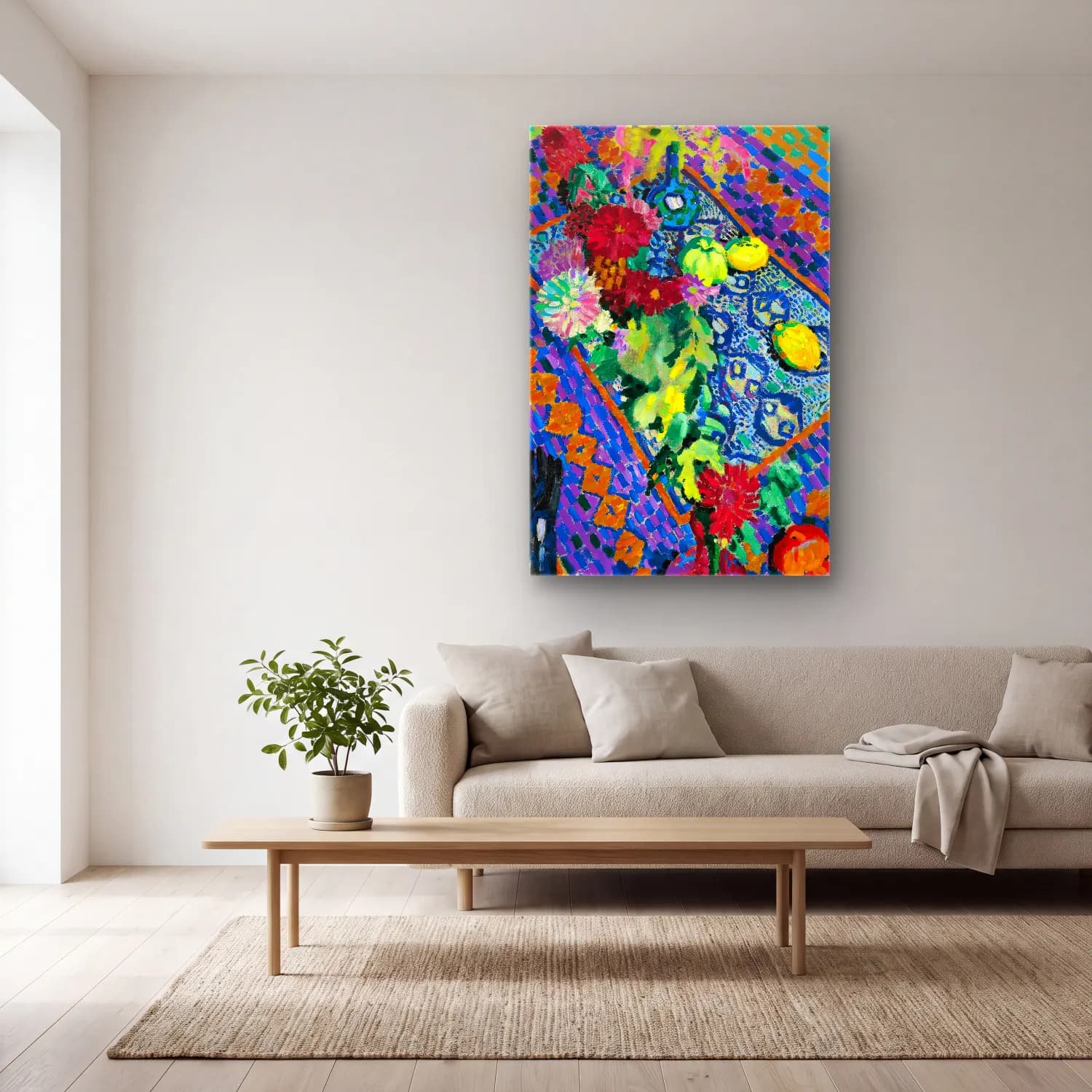 Robert Delaunay – Nature Morte Aux Gants cam tablo — açık renk salonda