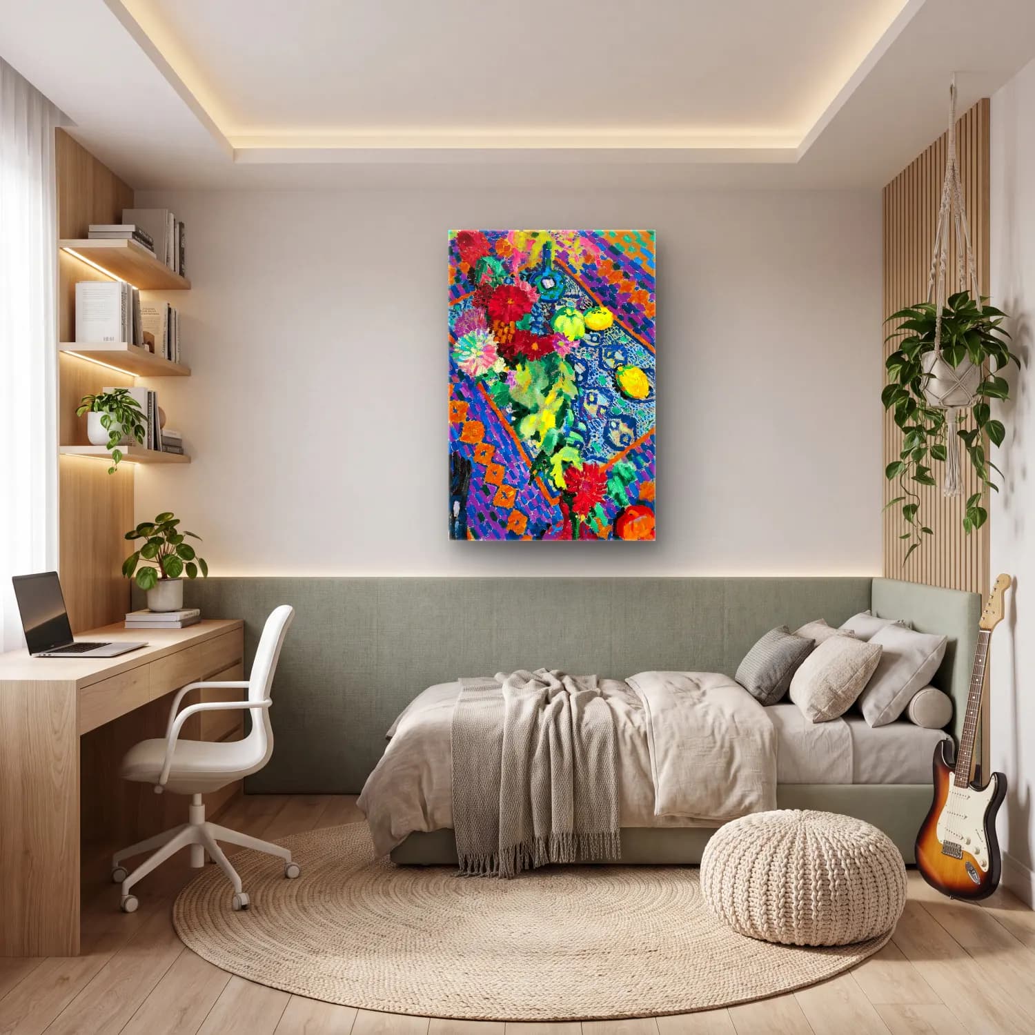 Robert Delaunay – Nature Morte Aux Gants cam tablo — genç odasında