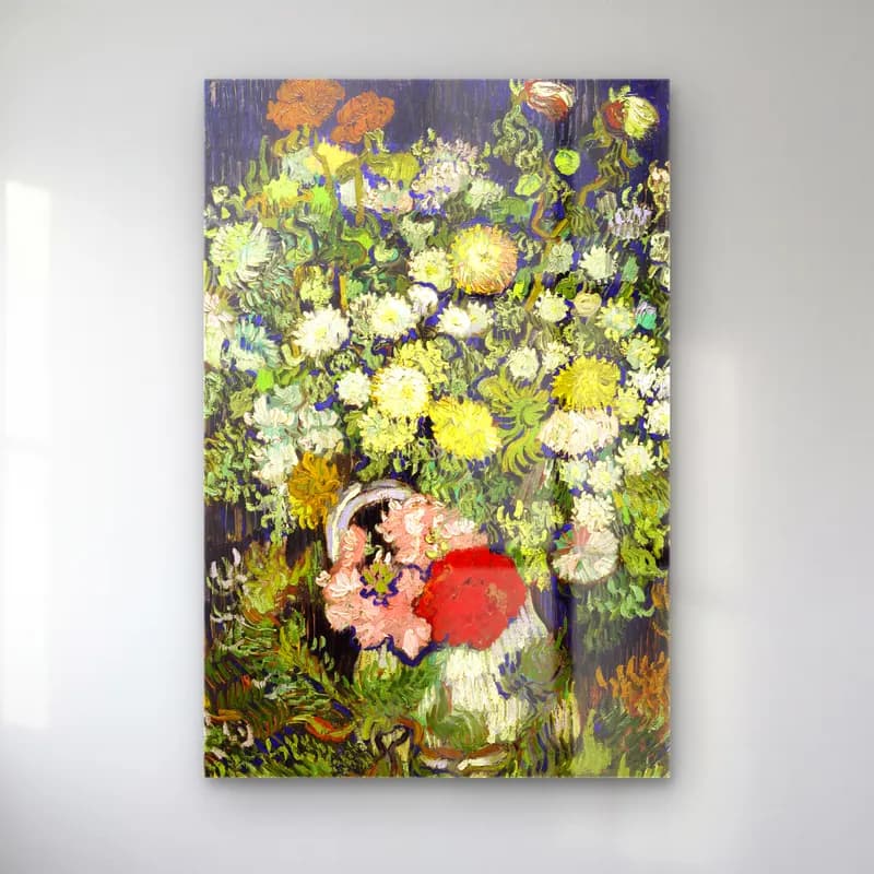 Vincent van Gogh – Bouquet of Flowers in a Vase cam tablo — Vincent van Gogh – Bouquet of Flowers in a Vase — empresyonist çiçek bahçesi