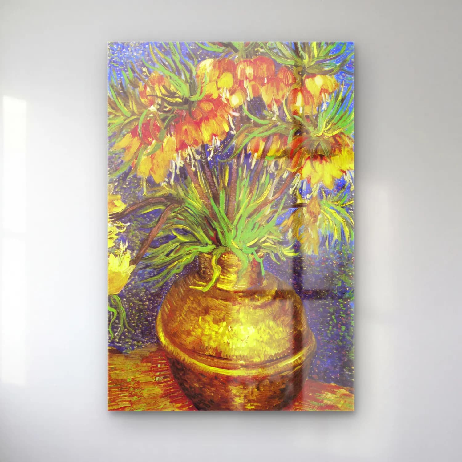 Vincent van Gogh – Imperial Fritillaries in a Copper Vase cam tablo — Vincent van Gogh – Imperial Fritillaries in a Copper Vase — empresyonist vazoda çiçek buketi
